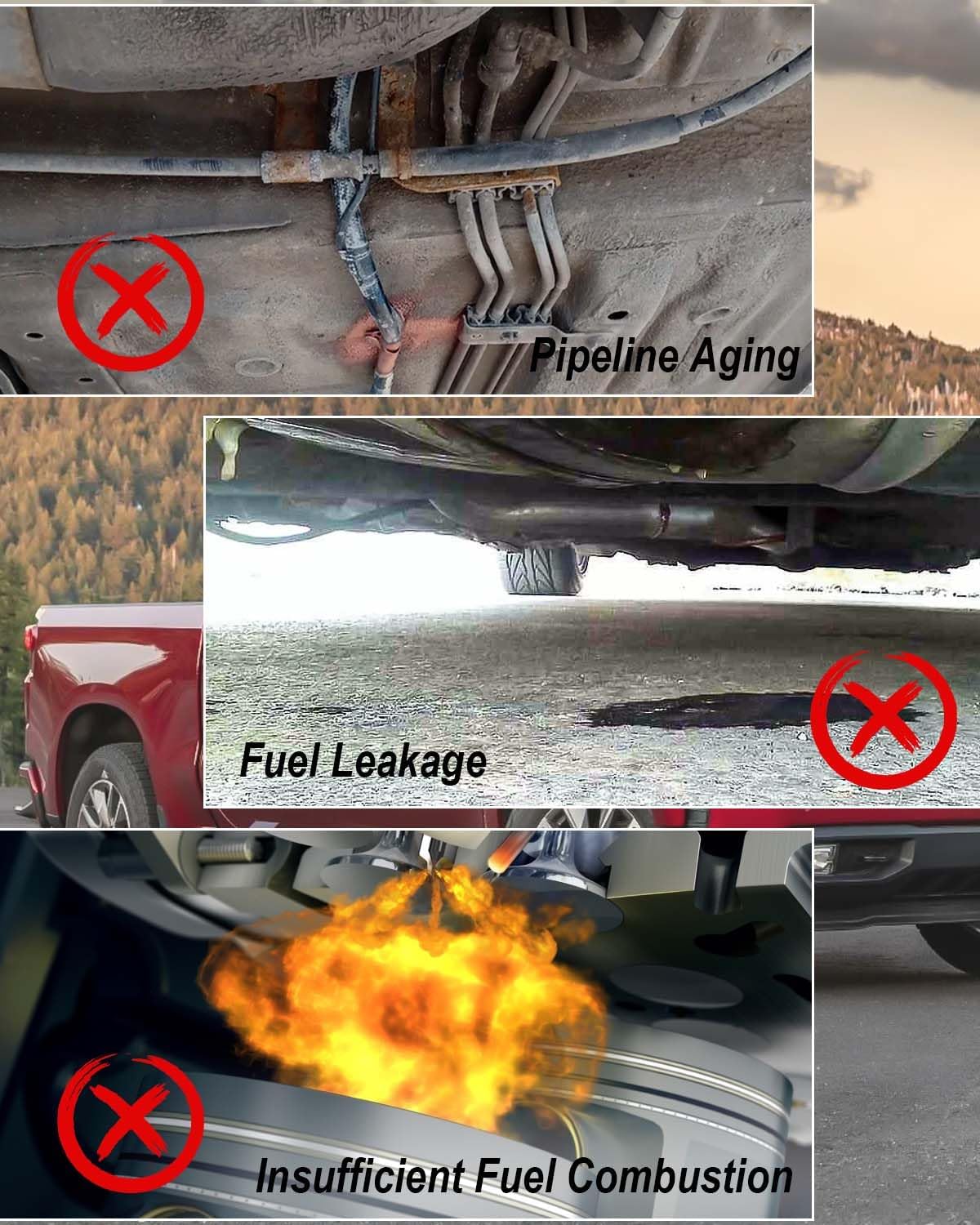 Stainless Steel Braided Fuel Line Kit Fit for Chevy Silverado GMC Sierra 1500 2500 3500 2004-2010 Replace 819-816 15946178, Flexible Fuel Line Assy with Screws and Buckles