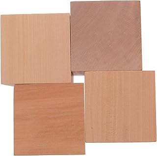 COHEALI 4 Peças Blocos Cubos De Madeira Cubos De Madeira Bloco De Madeira Cubos Quadrados Cubos Quadrados De Madeira Dados De Madeira Artesanato Dados Em Branco Quadrados De Madeira