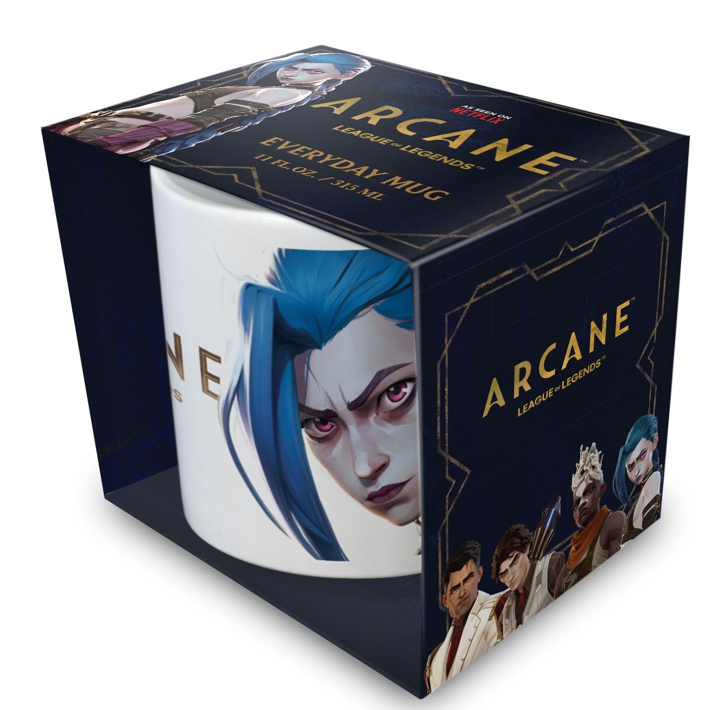 Arcane Jinx and Vi White Mug 315ml, Official Netflix Licensed League of Legends Mug 315ml / 11oz, Character Drinkware