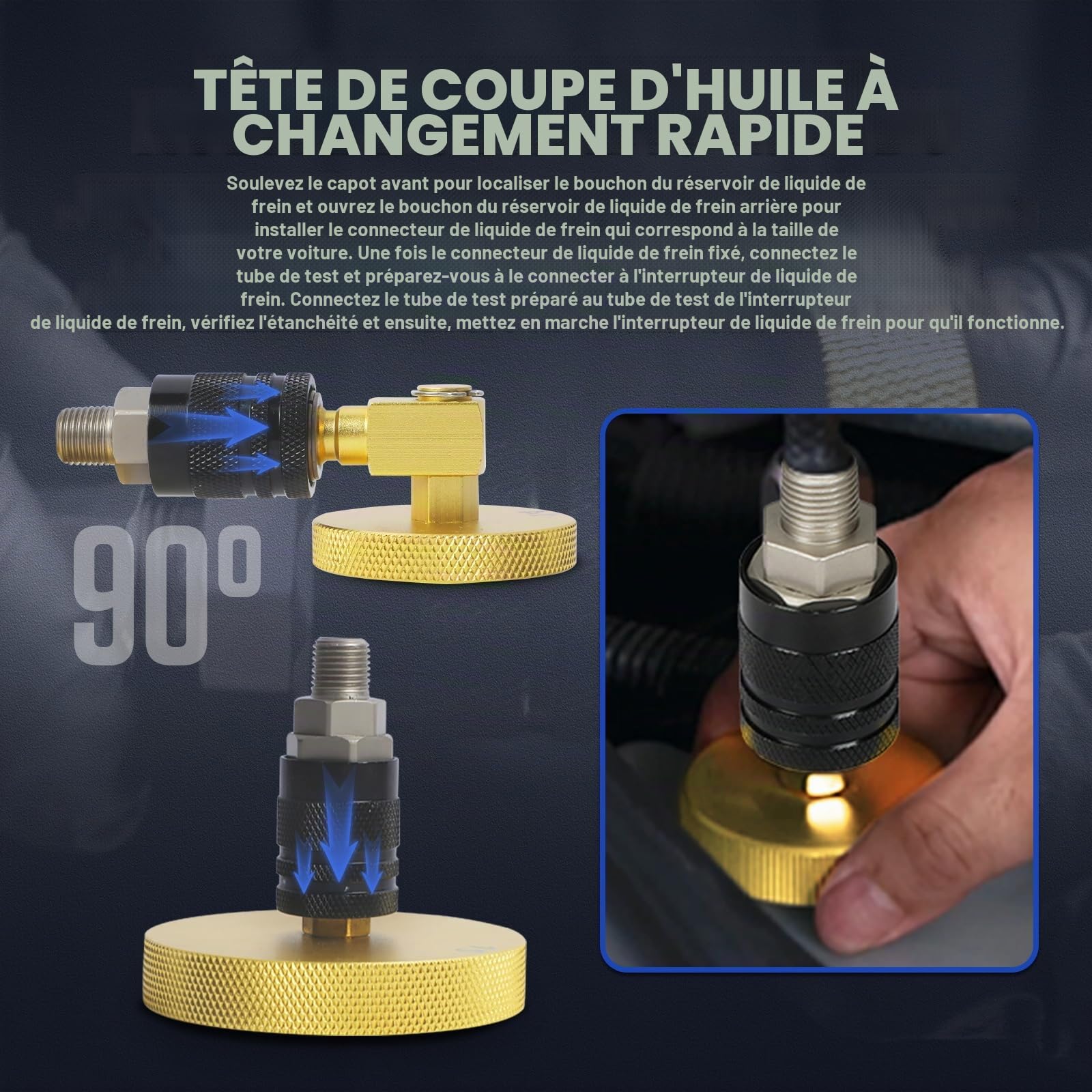 AUTOOL 17 Pièce Adaptateur de Purge de Frein avec 3 Pièce Connecteur Rapide de Purge pour la Purge du Liquide de Frein de la Plupart des Véhicules