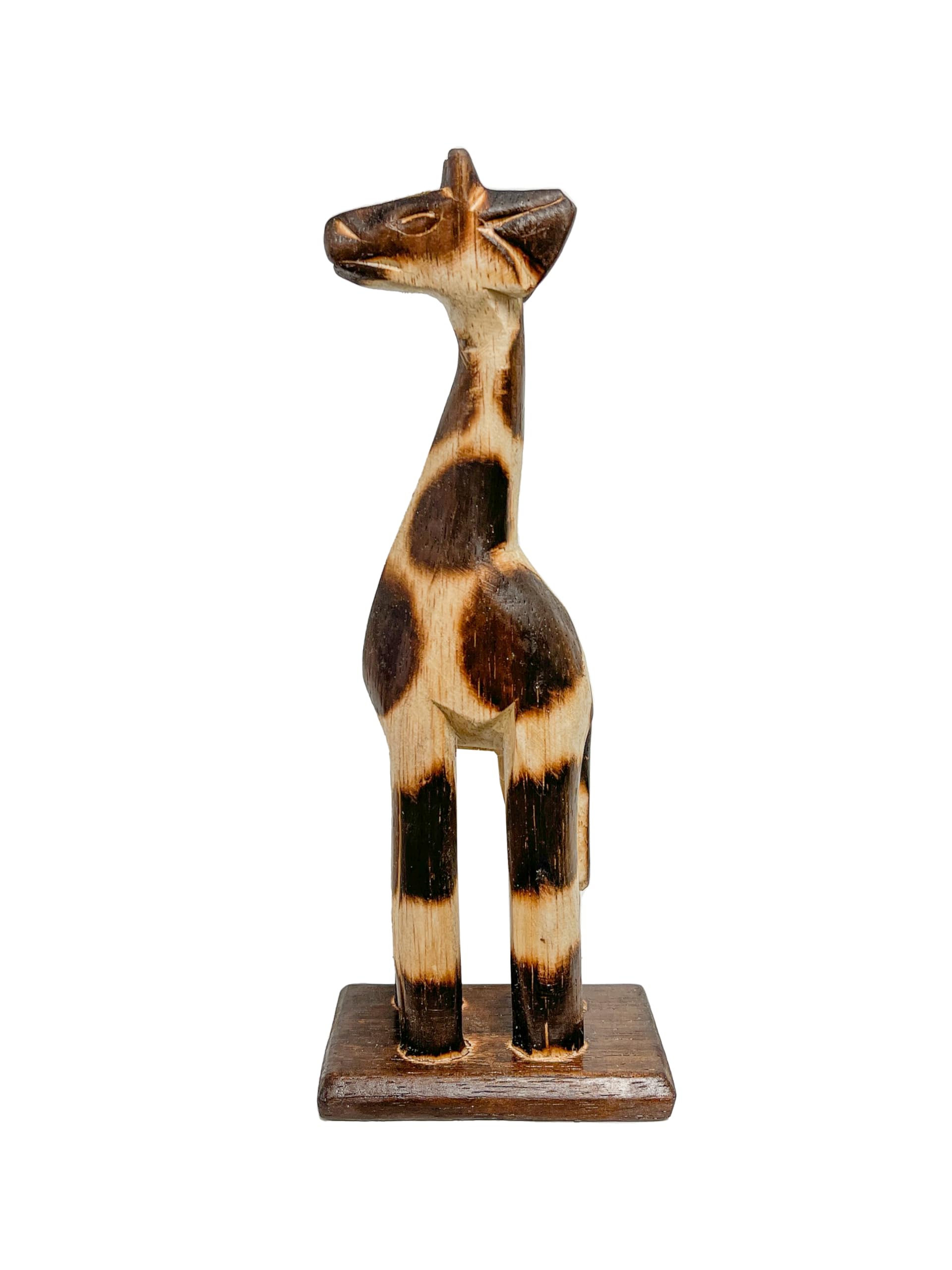 My Family House Wooden Giraffe Ornament Hand Carved Safari Jungle Themed African Fair Trade Animal 20cm