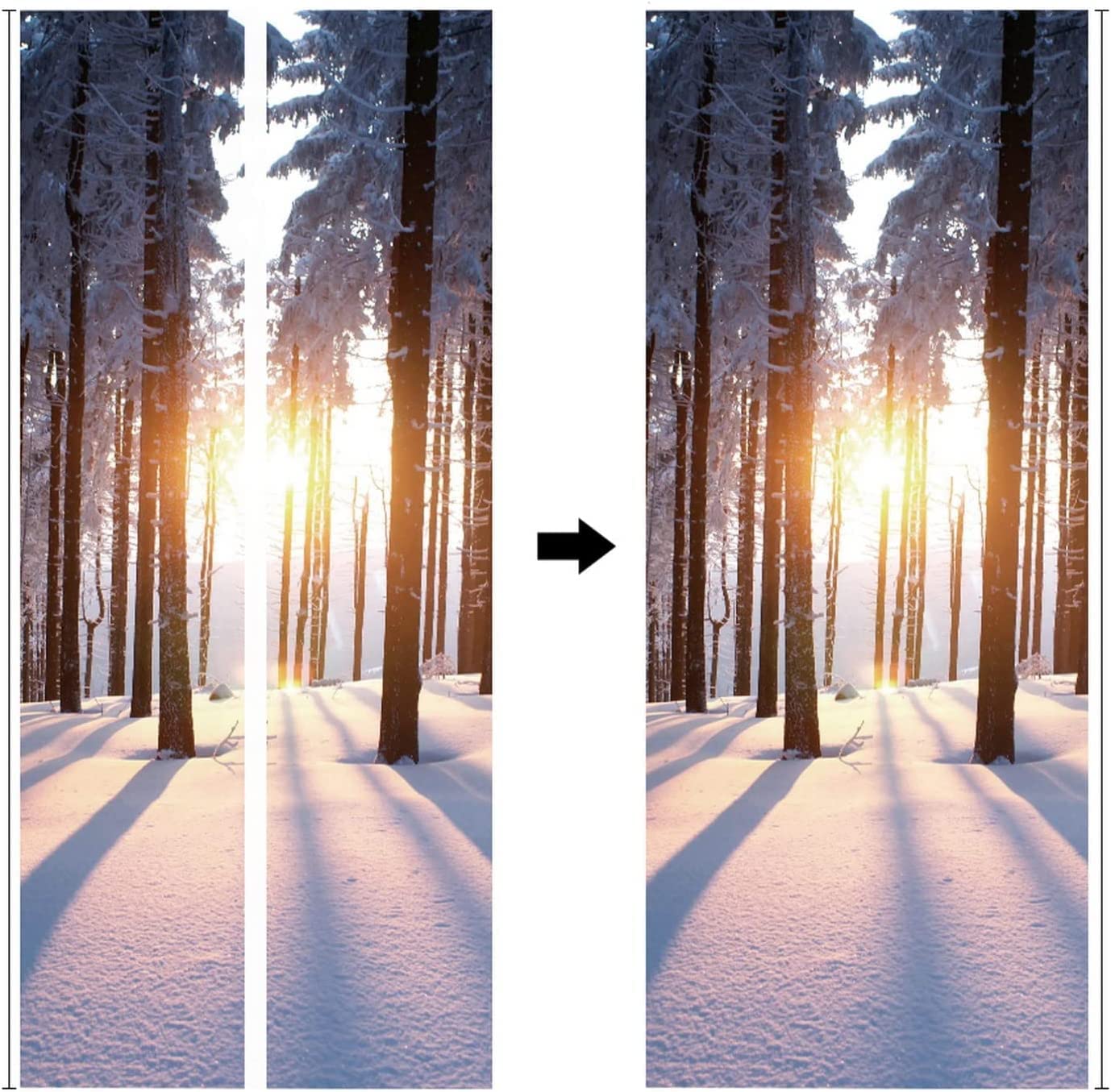 3D Türaufkleber Strand Sonnenuntergang - Selbstklebend 77x200cm PVC Folie Für Innentüren