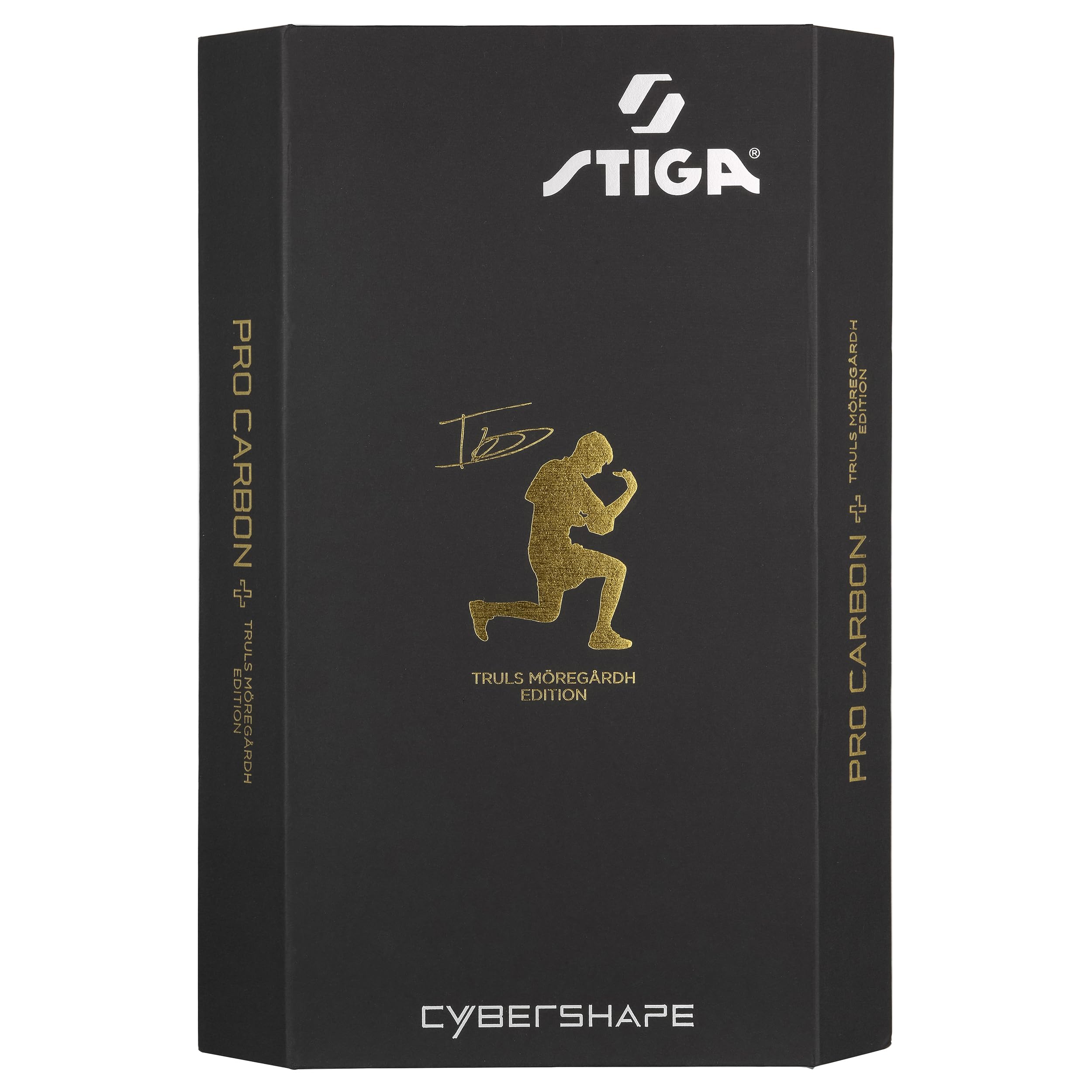 STIGA Pro Carbon Plus Cybershape Truls Edition Pala de Tenis de Mesa, 5 Estrellas; Sweet Spot Optimizado más Grande, Touch Carbon Technology, Goma STAR5 Aprobada por la ITTF, para Jugadores Ofensivos
