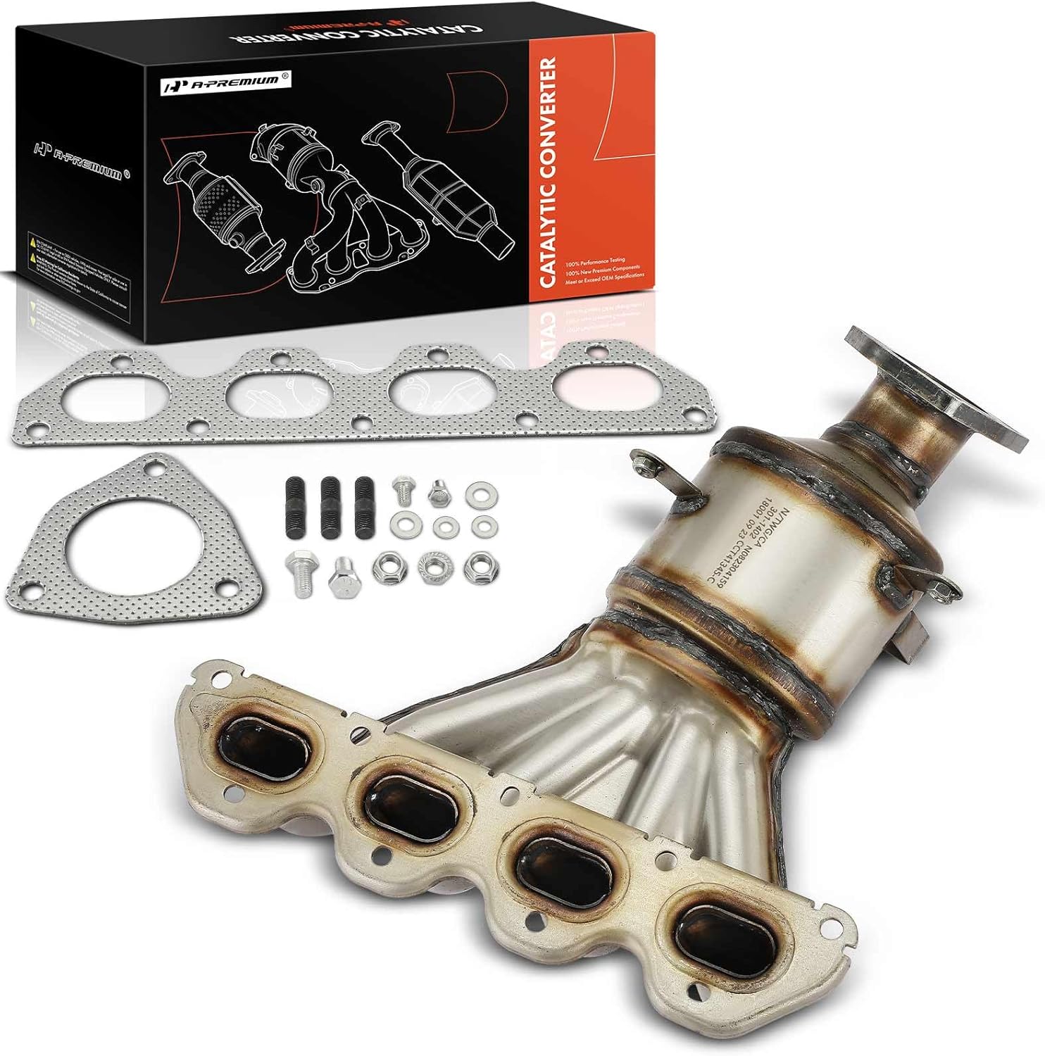 A-Premium Front Exhaust Manifold Catalytic Converter Kit Direct-Fit Compatible with Chevrolet 2009-2011 Aveo, 2009-2011 Aveo5 & Pontiac 2009-2010 G3, 1.6L, EPA Compliant