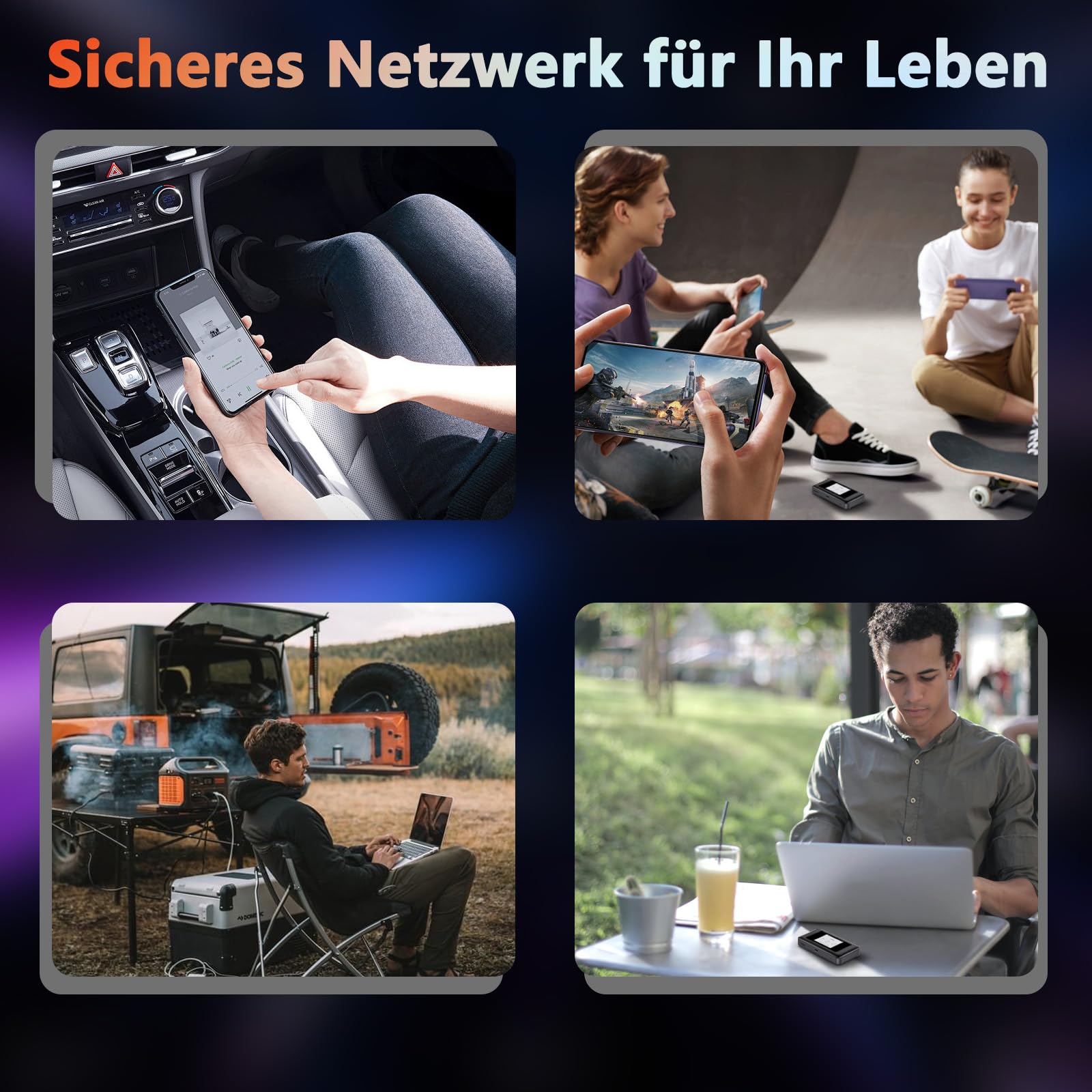 5G Wi-Fi 6E tragbarer WLAN-Hotspot Router-Bis zu 2,7 Gbit/s, 5000mAh Dual-Band 5G WLAN mit Abdeckung in über 200 Ländern, Nano-SIM-Karten Slot, Verbindung zu bis zu 16 Geräten
