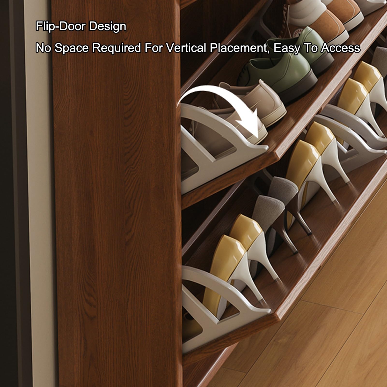 Schuhschrank Mit 3/6 Klappen, Multifunktional Schuhablage Schuhaufbewahrung, Schuhschränke für Flur Oder Eingangsbereich, für Flur, Wohnzimmer, Schlafzimmer(119x60x24cm/46.9x23.6x9.4in)