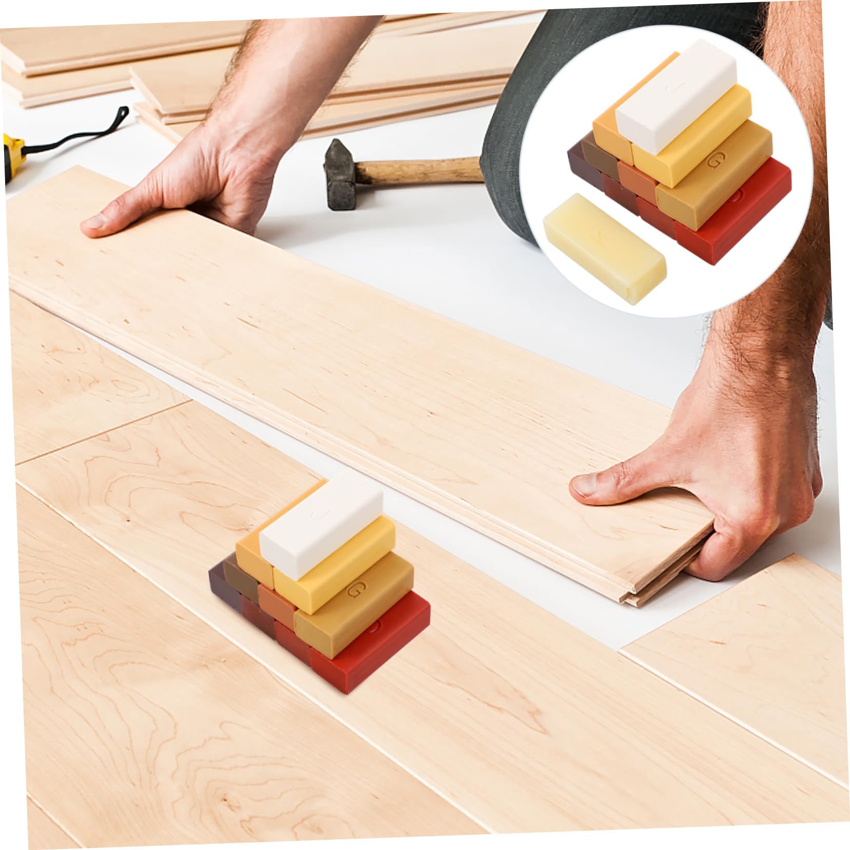 Kit Riparazione Legno Cera a Base di Paraffina per Mobili e Pavimenti, Set, Rapido Asciugatura, Nasconde Graffi e Imperfezioni