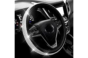 Bling-Worthy Steering Wheel Transformation: Crystal Steering Wheel Cover for Women