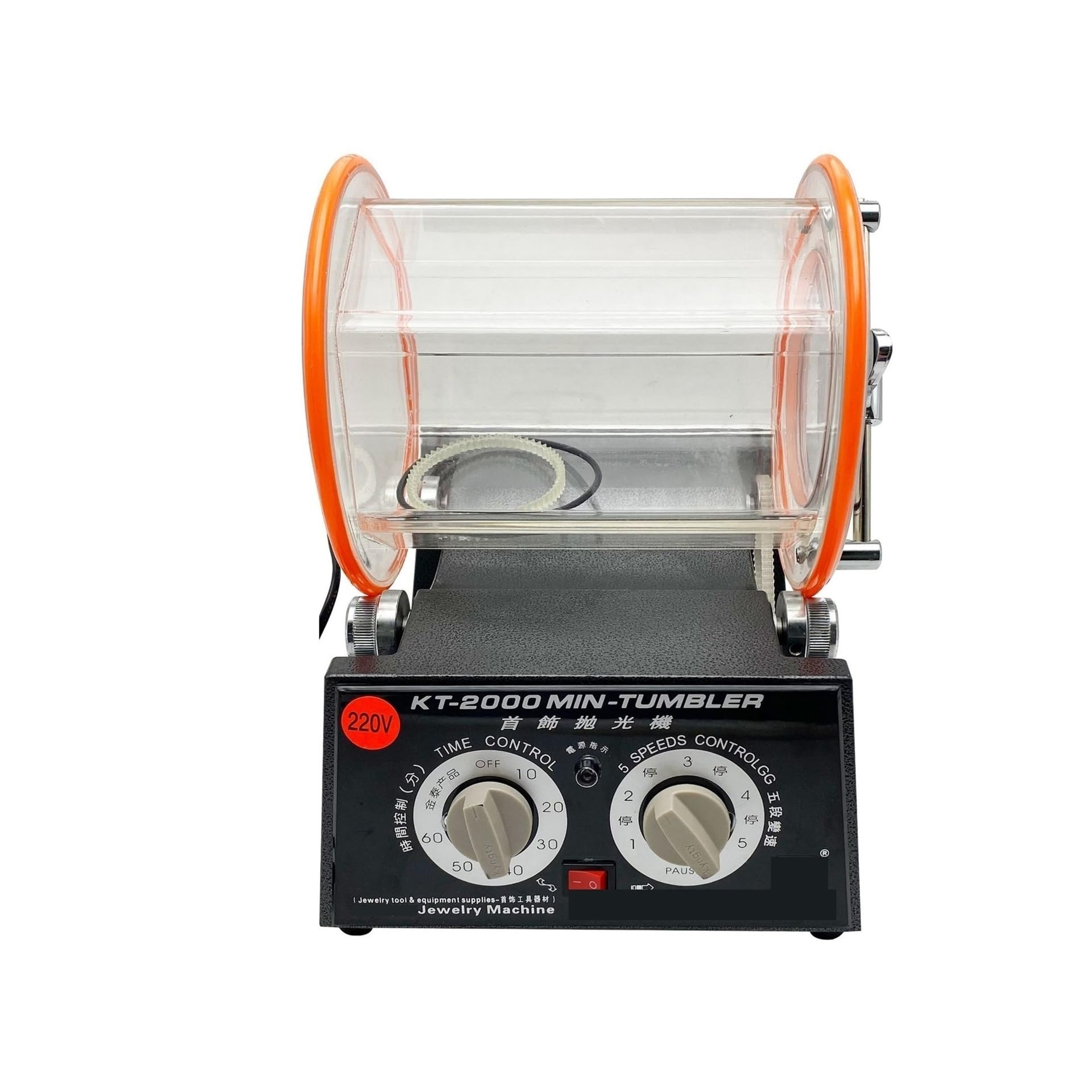 Rotary Tumbler 5kg Drum KT-2000 Jewelry Polisher Tumbler Mini Polisher Jewelry Polishing Finishing Machine for Polishing