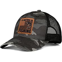 Fishing Hat Fishing Gifts for Men Bass Fish Flag Snapback Trcuker Hats for Men Fishing Gear Accessories Stuff