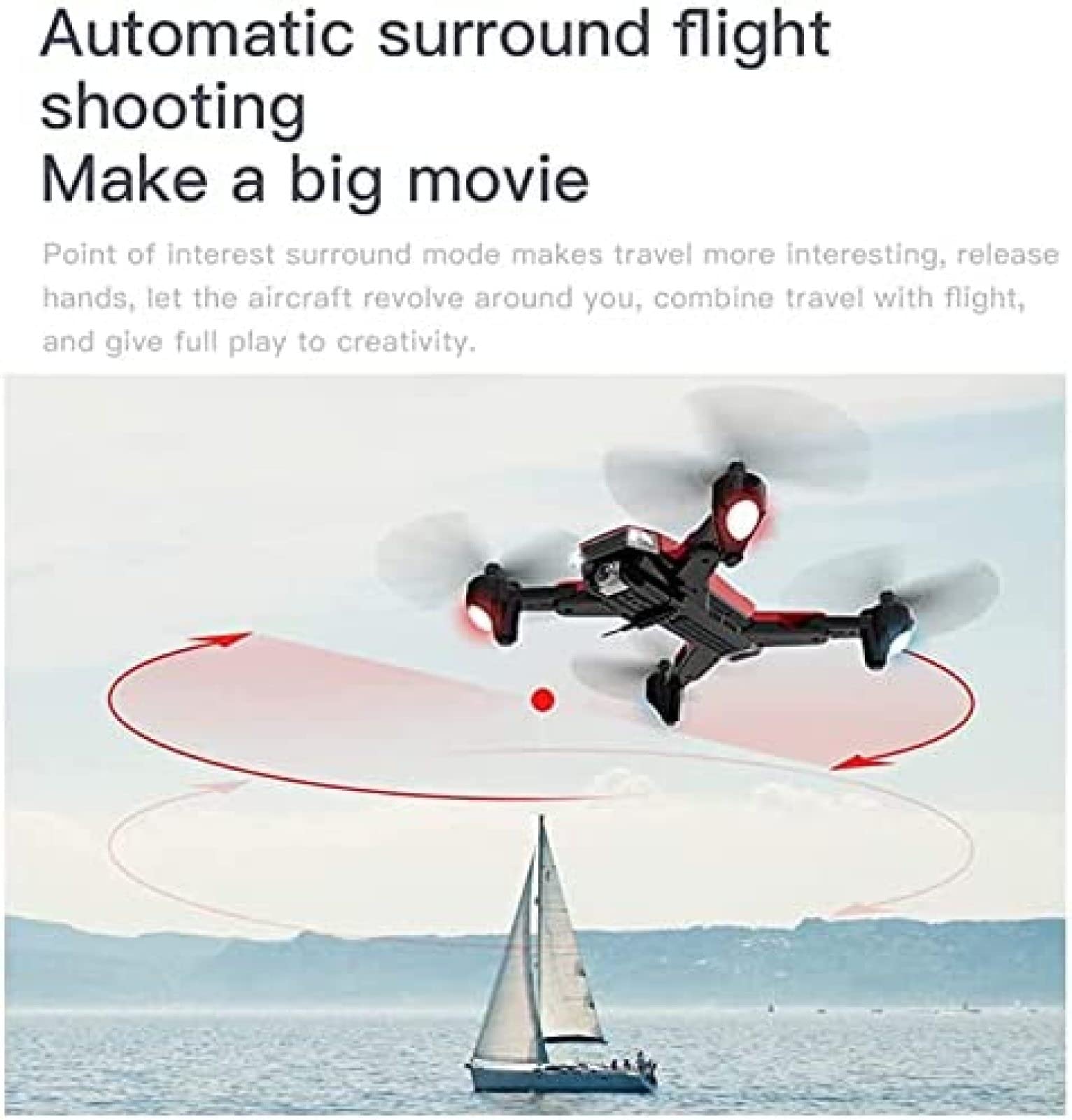 Dron GPS z kamerą 4K, transmisja na żywo 5G Wi-Fi 1000M FPV, szeroki kąt 120 °, śledzenie mnie, kontrola aplikacji, 25 minut czasu lotu, składany dron zdalnie sterowany quadrocopter dla doro