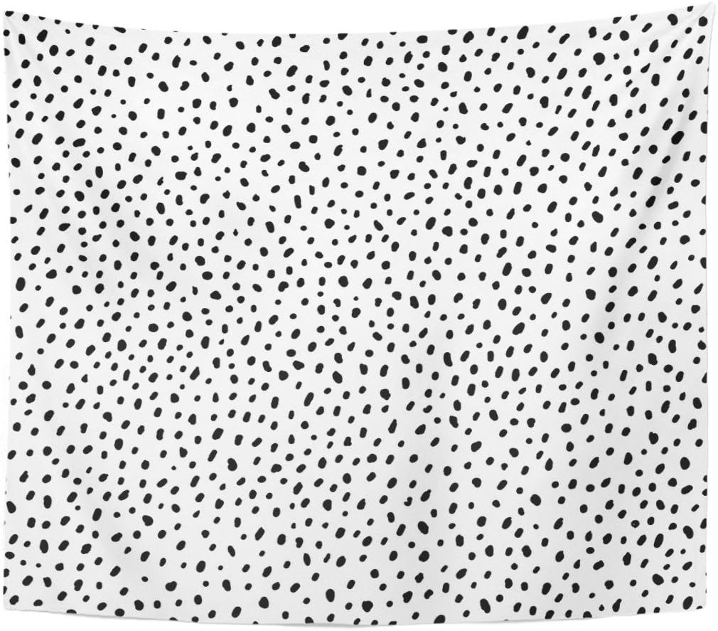 TOMPOP Tapestry Polka Dot Simple Structure Abstract Many Scattered Pieces Black White Home Decor Wall Hanging for Living Room Bedroom Dorm 50x60 Inches