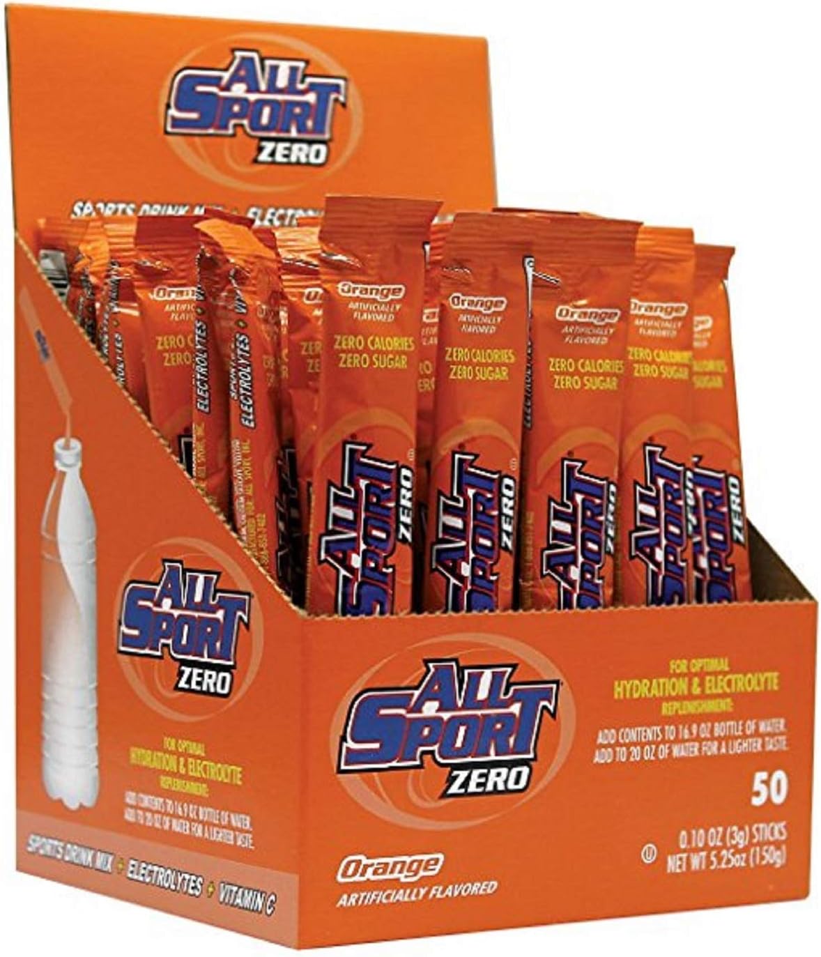 All Sport Zero Powder Sticks Variety Pack 500 Case, (10 Boxes of 50)