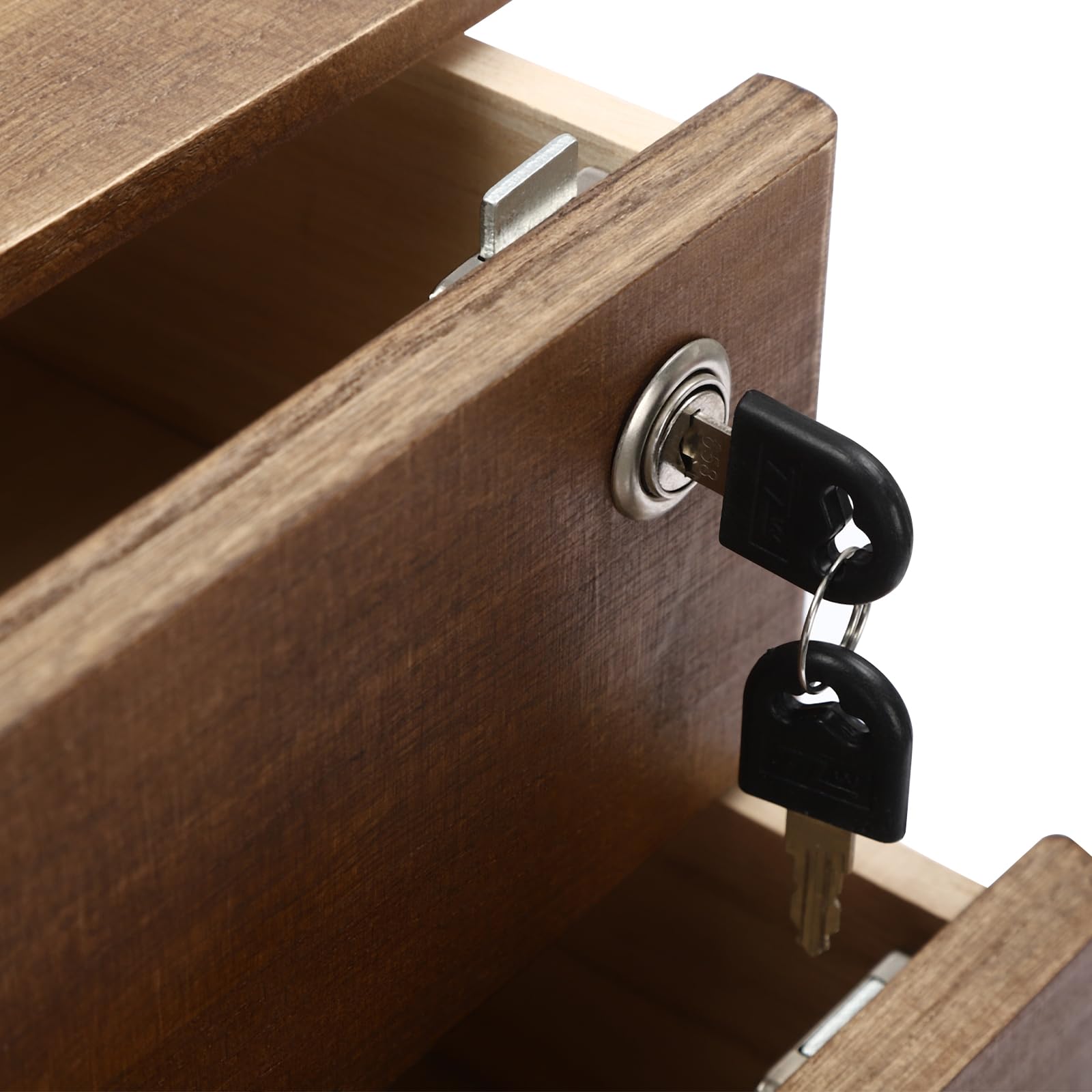 Schreibtisch-Schubladen-Organizer aus Holz, 4 Schubladen, Schrank für Bürobedarf, verschlossene Ordnungsbox, minimalistischer Stil, Arbeitszimmer, Schminktisch-Organizer