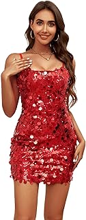Sequin Dress for Women Spaghetti Strap Sexy Dresses Glitter Sparkly Mini...