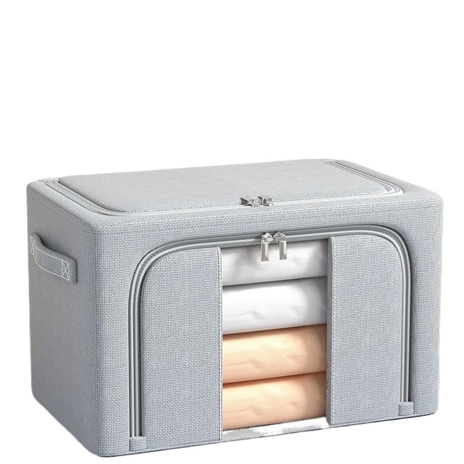 FJIXUO 2Pcs Folding Storage Organizer Box Clothing Large Capacity Down Jacket Quilt Stowing Tidying Home Organiza For Clothing, Blankets