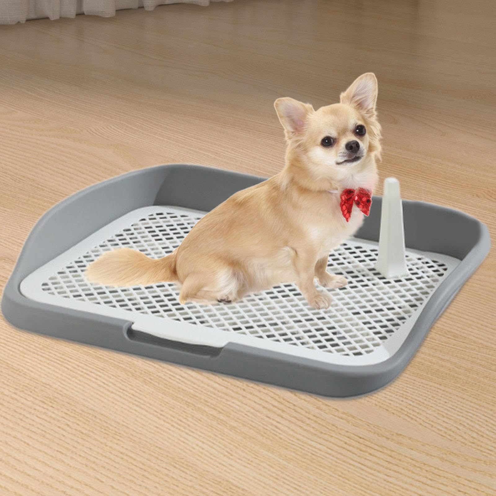Toilette per Cani Cani Tappetino per vasino Tappetini per lettiera per Cani con Apertura dall'alto per Interni Vassoio per lettiera Griglie in Rete, Grigio Medio Recinzione