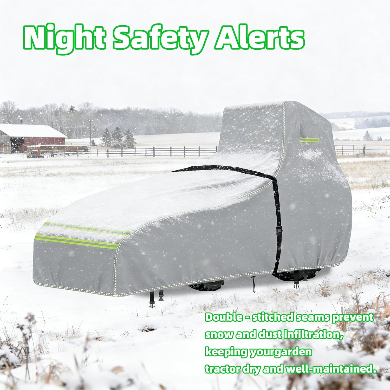 Large Tractor Cover,600D Heavy Duty Waterproof Tractor Cover for Most Compact Utility Tractors with Backhoe, Tear-Resistant, UV for John Deere, Kubota BX (189 L x 76 W x 86 H in) (Grey)