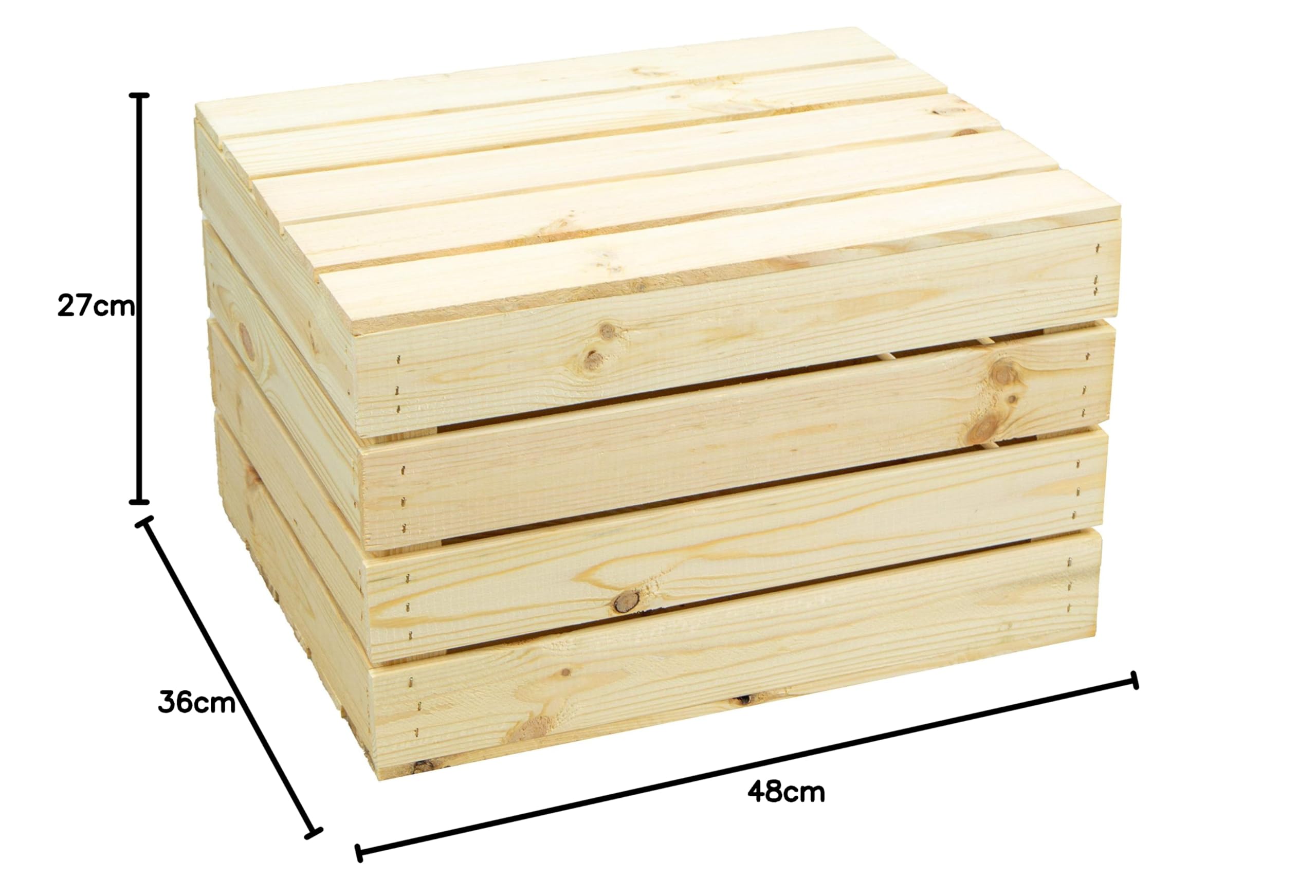 Kistenkolli Altes Land Obstkiste Holztruhe geflammt oder Natur mit Deckel 48 x 36 x 27cm Holzkiste mit Deckel Schatztruhe Aufbewahrungskiste (Natur, 2)