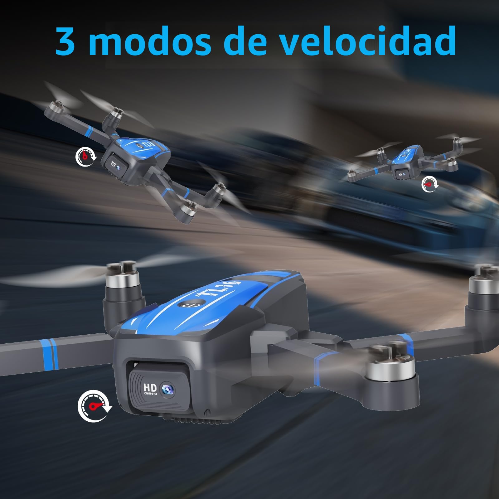 Toladrone Brushless Motor Dron para Principiantes, TL16 Mini Drone con Cámara 4K RC Plegable Quadcopter para Adultos, Drones con Modo sin Cabeza 360° Flip Mantener Altitud, Azul