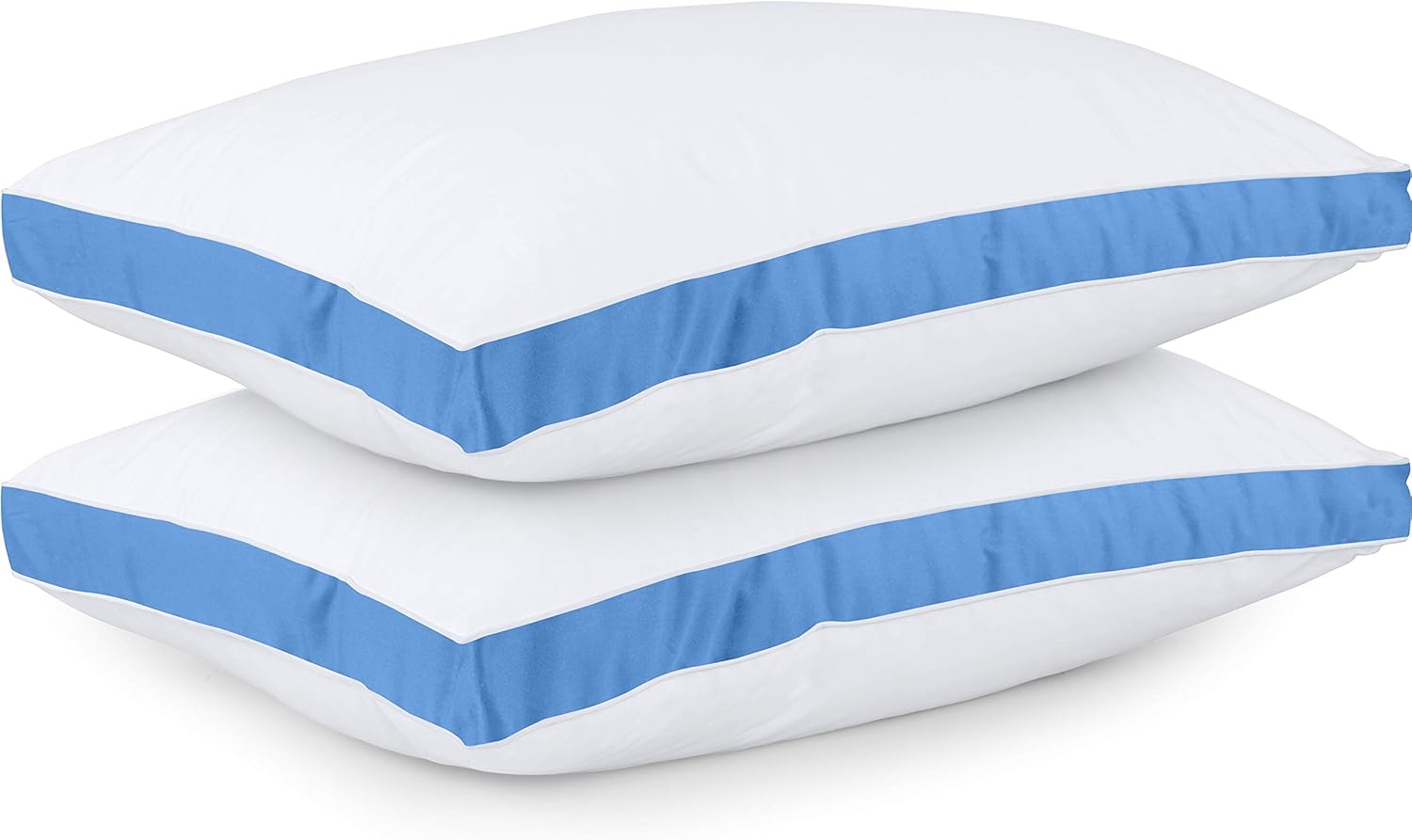 Utopia Bedding Gusseted Pillow (2-Pack) Premium Quality Bed Pillows - Side Back Sleepers - Blue Gusset - King - 18 x 36 Inches : Home & Kitchen