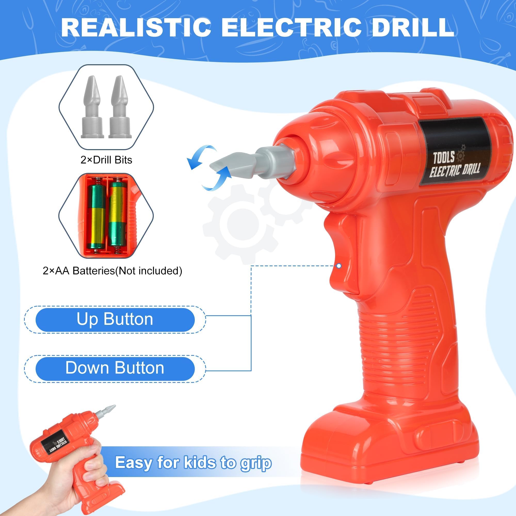 3 en 1 Outils et Etabli Werkzeugkoffer Kinder Werkzeug - 46 Pièces Etabli Enfant Spielzeug Boite Outils Jouet Bricolage Enfant mit Électrique Perceuse, Cadeau Noël pour Enfant 3 Ans+