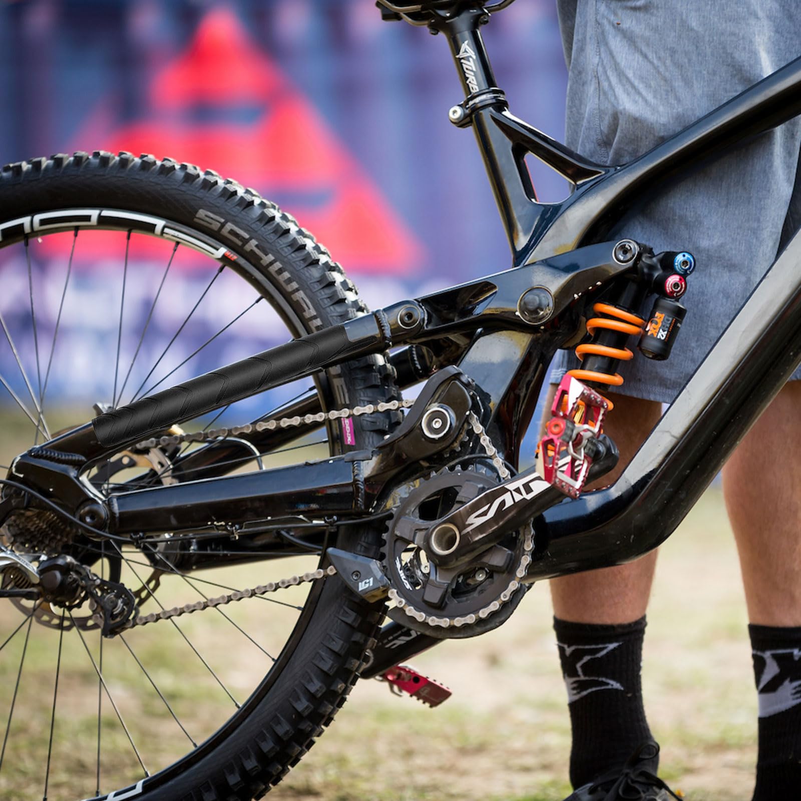 2 sztuki osłony łańcucha rowerowego MTB | Uniwersalna osłona podpór łańcucha, silikonowa osłona ramy ramy łańcucha, bezpieczna ochrona przed zadrapaniami