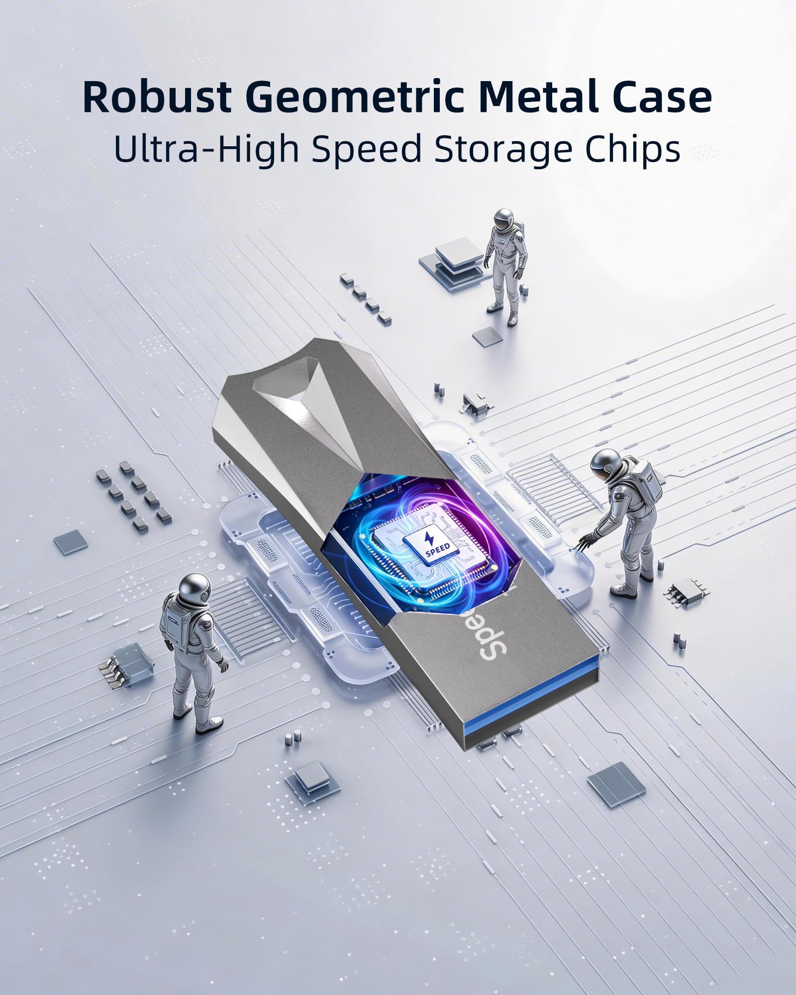 Speederlash - Chiavetta USB 3.0 da 64 GB, ad alta velocità, velocità di lettura 200 MB/s, involucro in metallo resistente, espansione di archiviazione per foto, video, audio auto, chiavetta di memoria