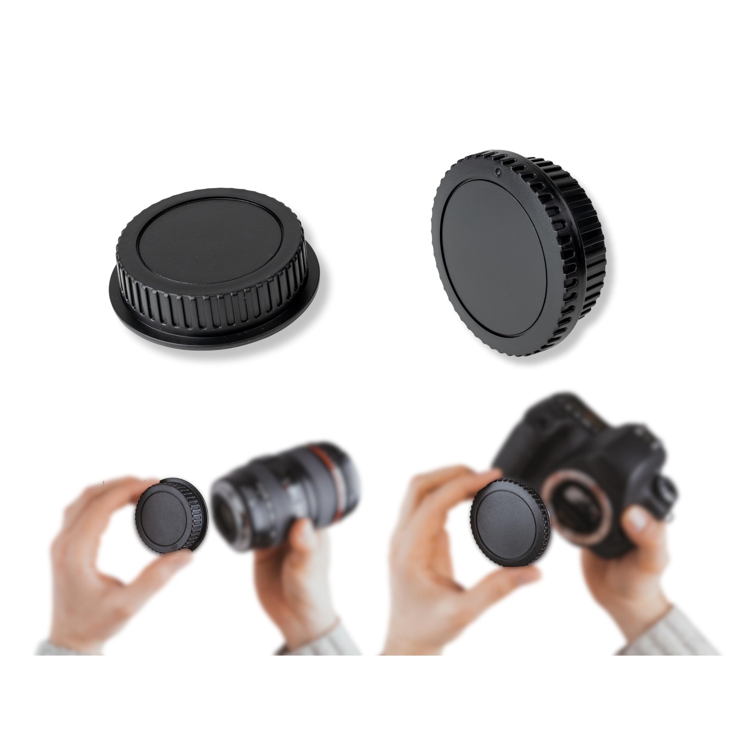 Lens-Aid Set Copri-Corpo + Tappo Lente (Retro) Compatibile con Panasonic Lumix Fotocamera e Obiettivo con L Attacco – Protezione contro polvere, umidità e graffi