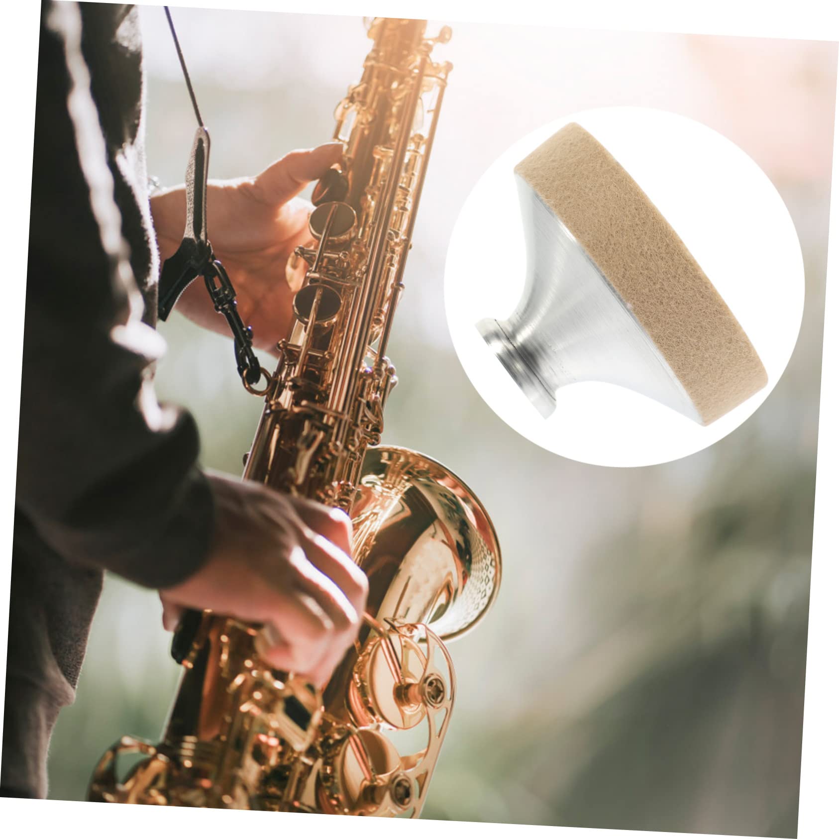 SUPVOX 4piezas Sordina De Saxofón De Aluminio Ligero Para Práctica Accesorio De Reducción De Ruido Compatible Saxofón Tenor y Diseño Compacto y Portátil Protección Fieltro Para