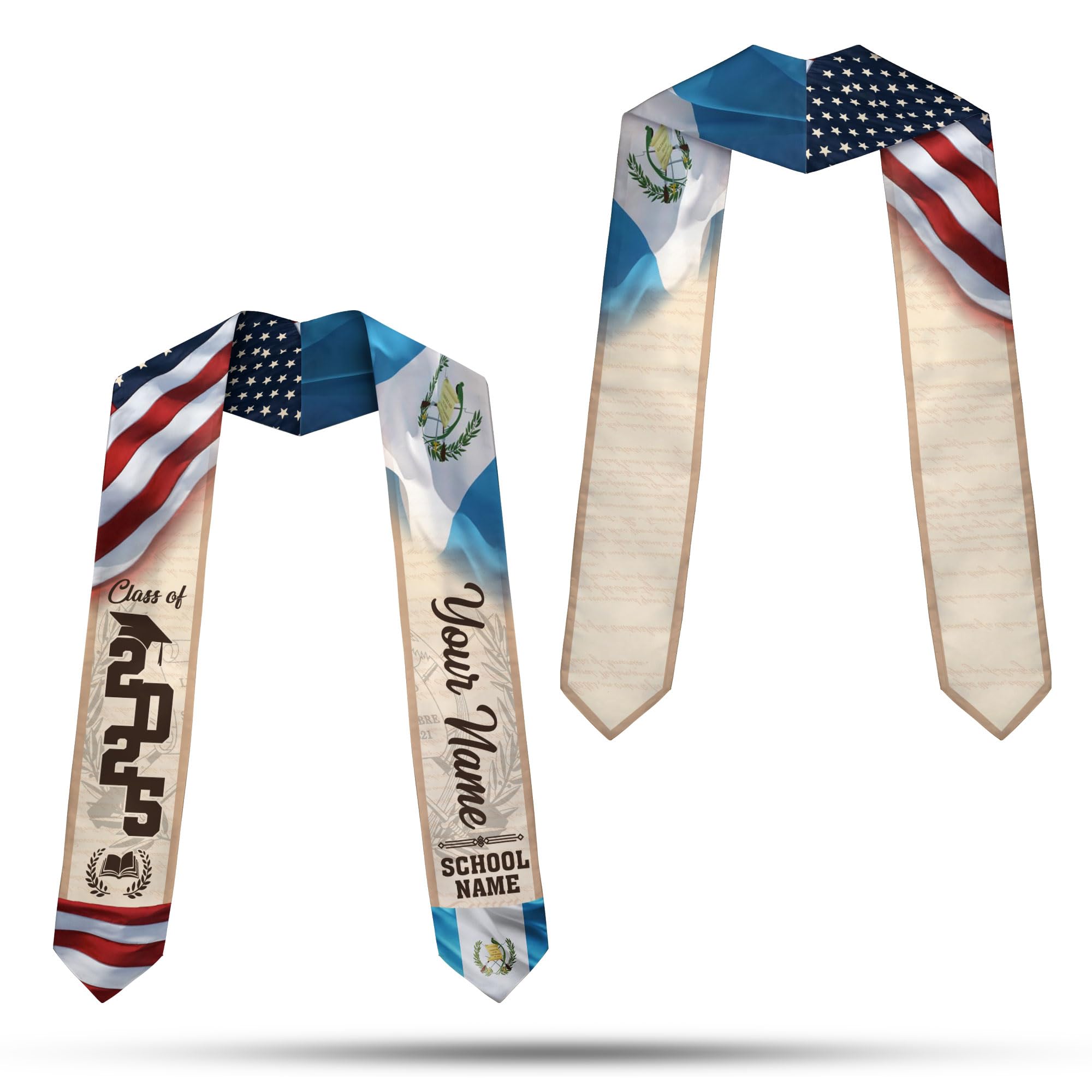 MonkeyVan Personalized Guatemala Graduation Sash 2025, Custom Guatemalan Graduation Sash, Guatemala Graduation Stole Sash Guatemala3