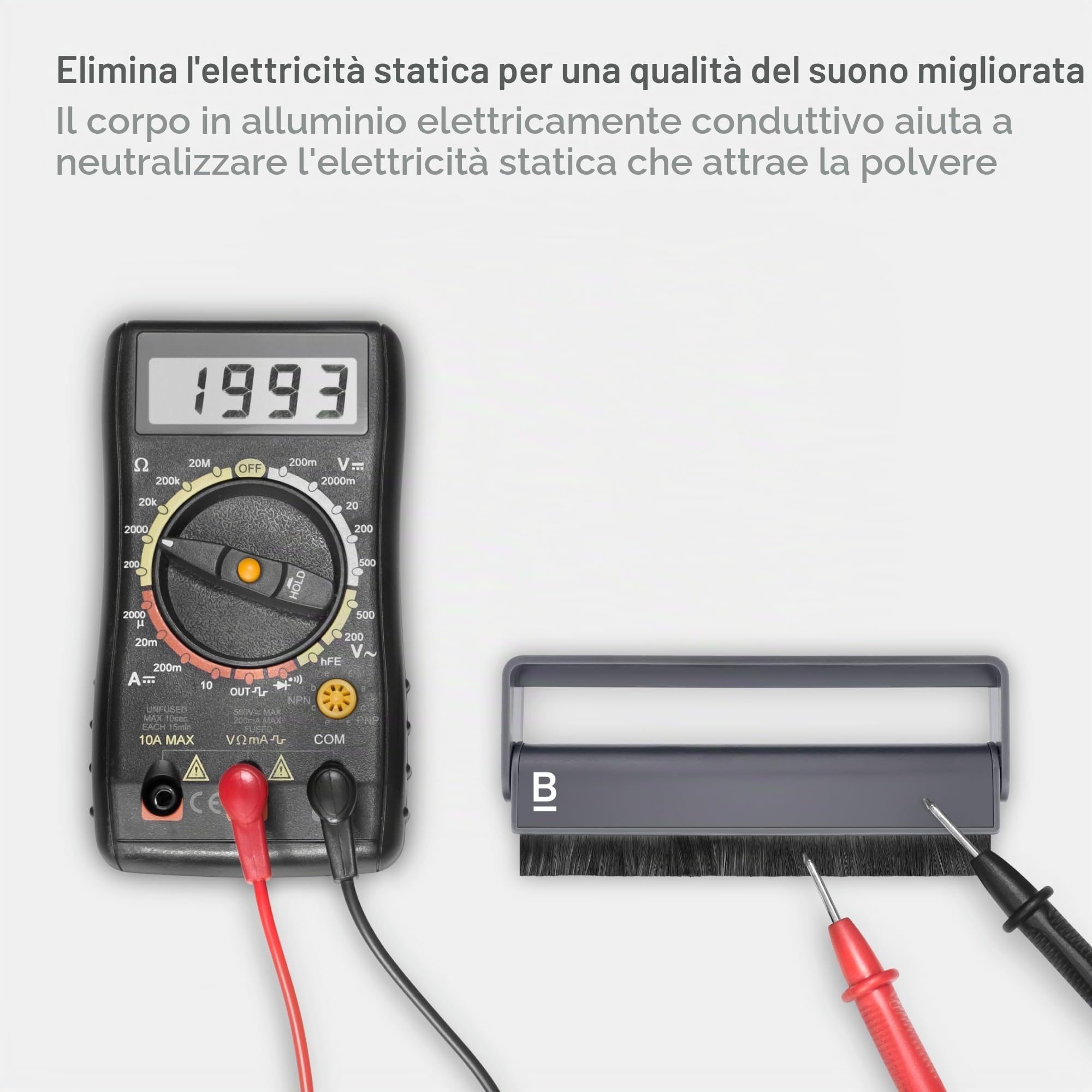 Boundless Audio - Spazzola per pulizia record in fibra di carbonio antistatica per vinile