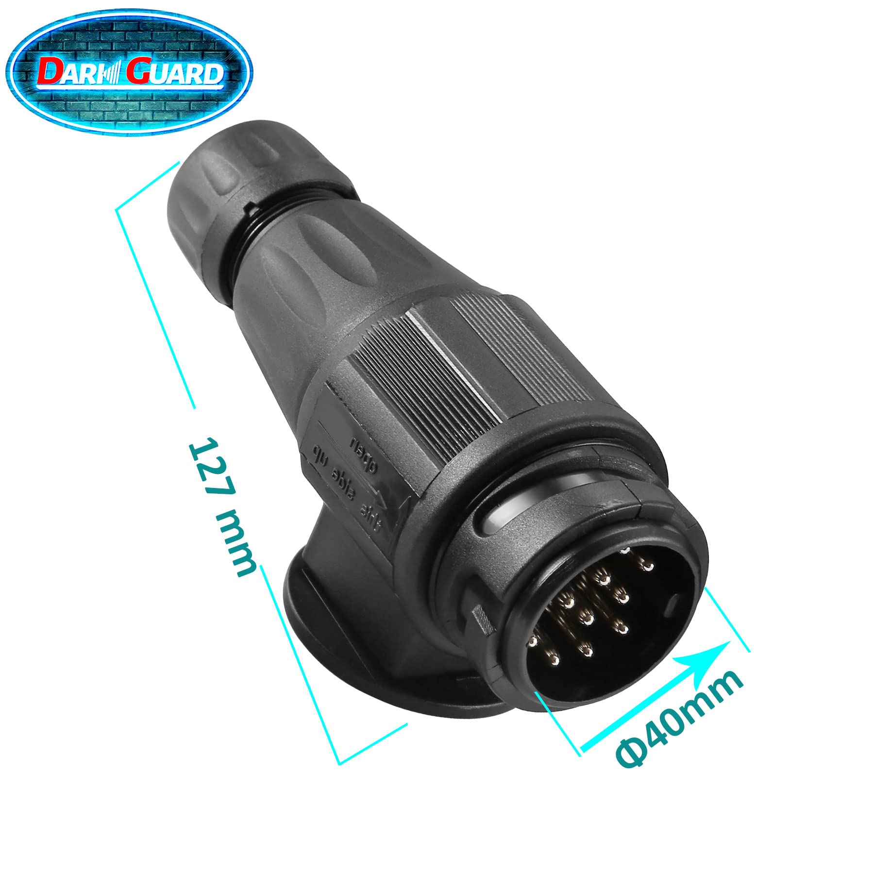 1 Pezzo Spina 13Poli Rimorchio 12v,Spina 13Poli per Macchine Agricole, ISO1724,Impermeabile,Presa 13Poli 12v Maschio, Spina 13Poli per Rimorchio Trattori Portabici Auto RV (DG13P-1)