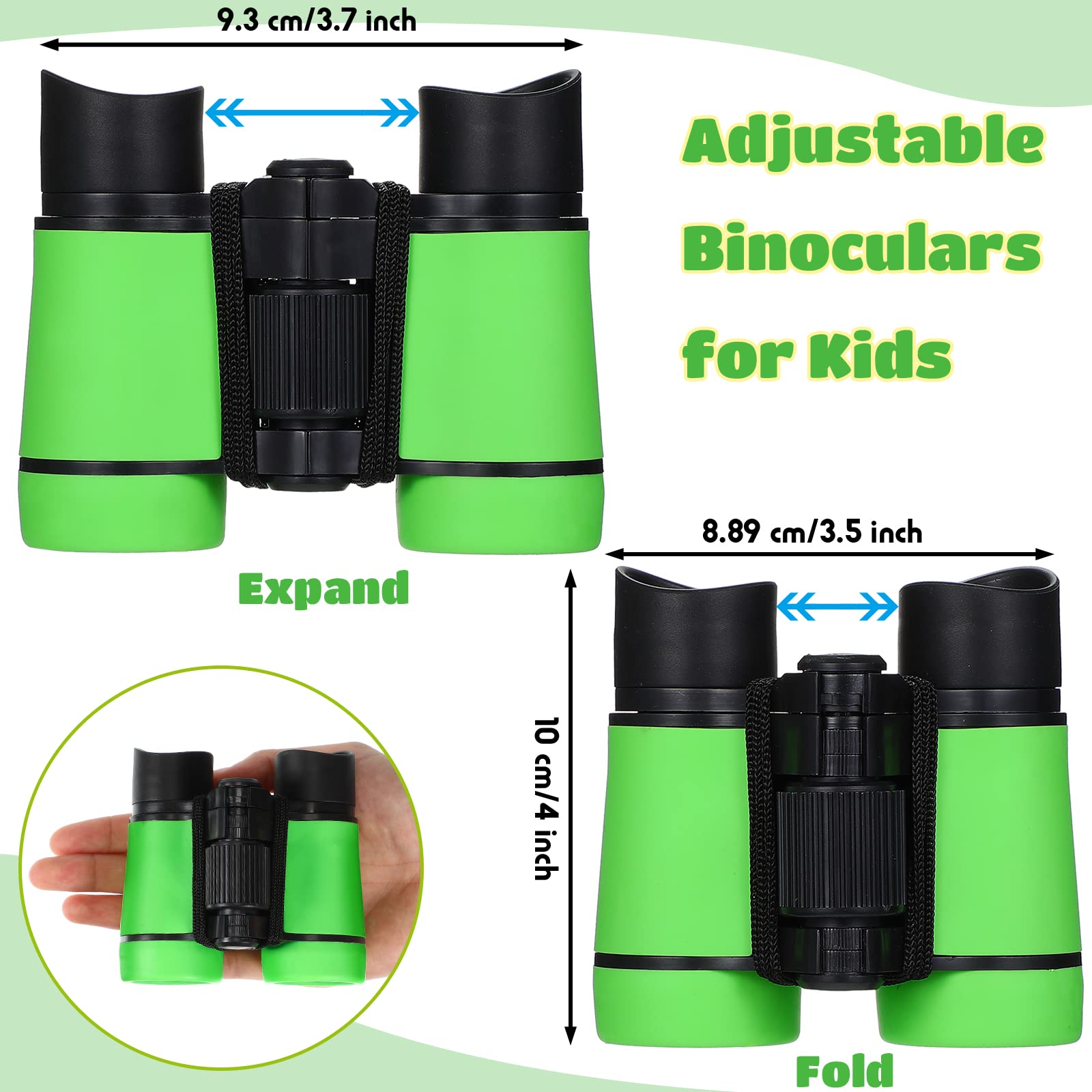 Paquete de 18 prismáticos para niños, a prueba de golpes, binoculares, regalos para mayores de 6 años con cuerda para el cuello, mini telescopio pequeño, para niños, campamento al aire libre, 2