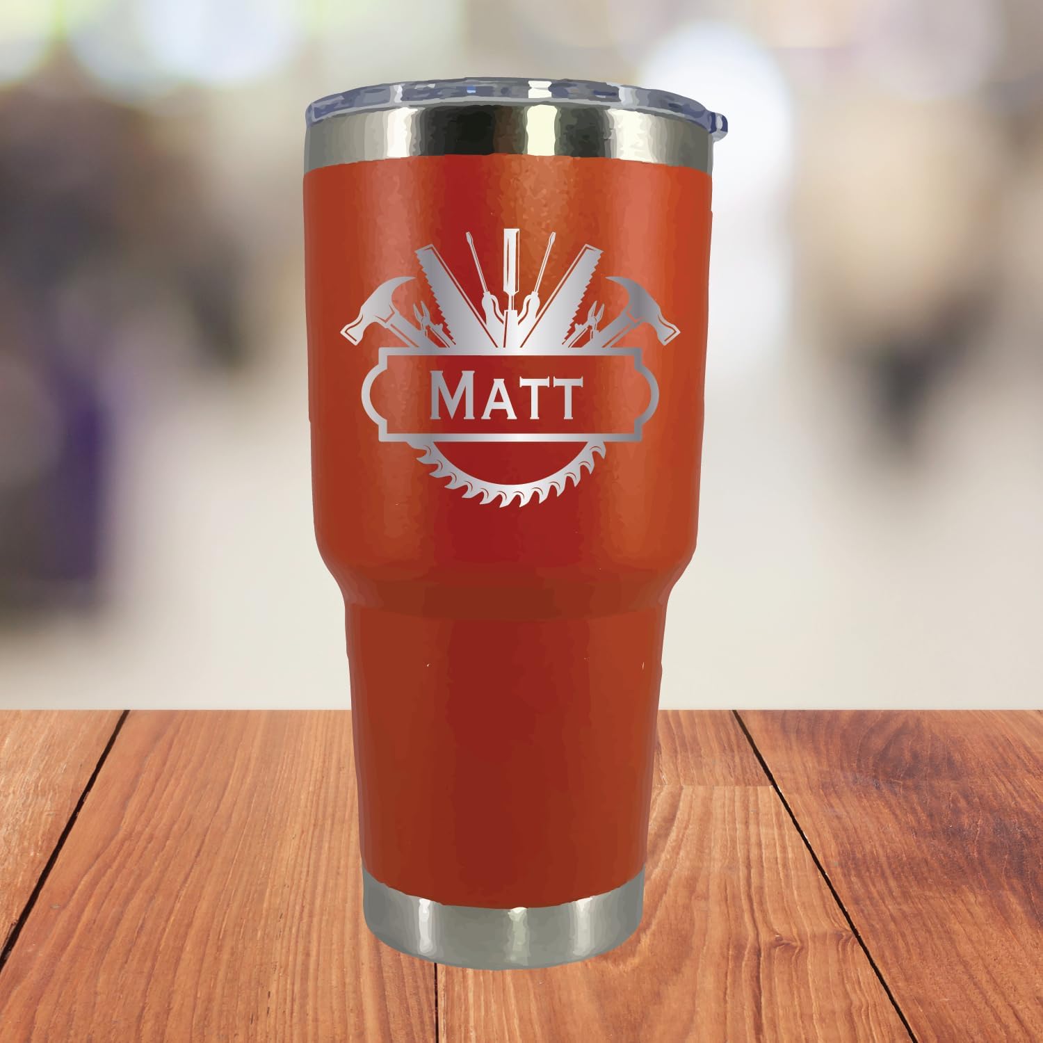 AVITO Personalized Construction Gift - Laser Engraved - Vacuum Insulated - 30 oz Tumbler with Lid - Carpenter Tumbler - Roofer Cup - Gift for Contractor - Construction
