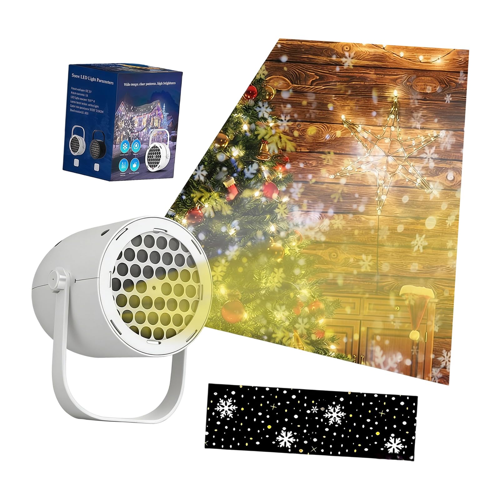 Tsophreniq Magical Christmas Projector with Snowflake and Snowman Images Suitable for Enchanting Decor on Wall and Ceilings USB Christmas Light