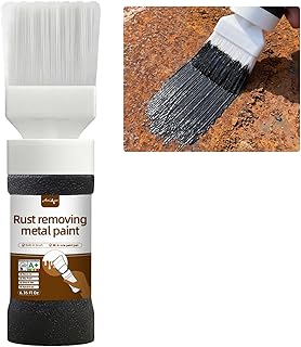 2-in-1 Rust Converter, 6.35 Fl oz Black Rust Inhibitor Touch Up Paint for Metal, Anti-Rust Coating for Automotive, Chassis, UV Resistant