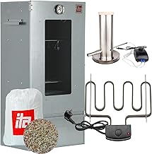 ITA 7000 Electric Smoker - Smoker Set with Heater, Smoke Generator - Smoking Cabinet with Window & Thermometer - Alloy Steel - EU Quality, 81 cm with 3 Levels