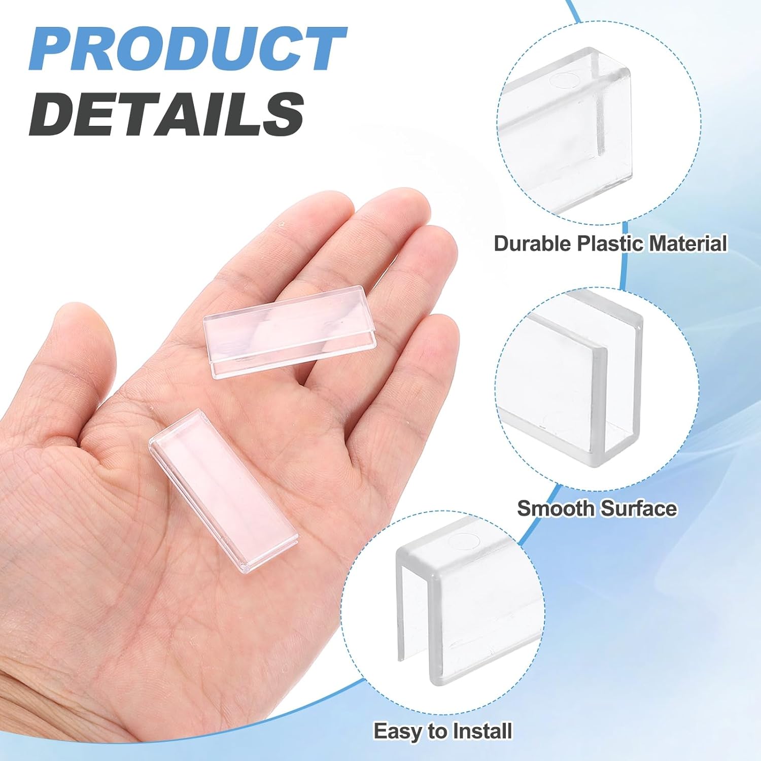 uxcell 12Pcs Plastic Glass Connector, Suitable for 3mm Thick 180 Degree Glass to Glass Clamp, Fixing Bracket Rimless Clip Holder for Aquarium Fish Tank Display Shelves, Transparent