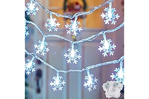 Luces navideñas de copo de nieve para decoración exterior de Navidad (blanco...