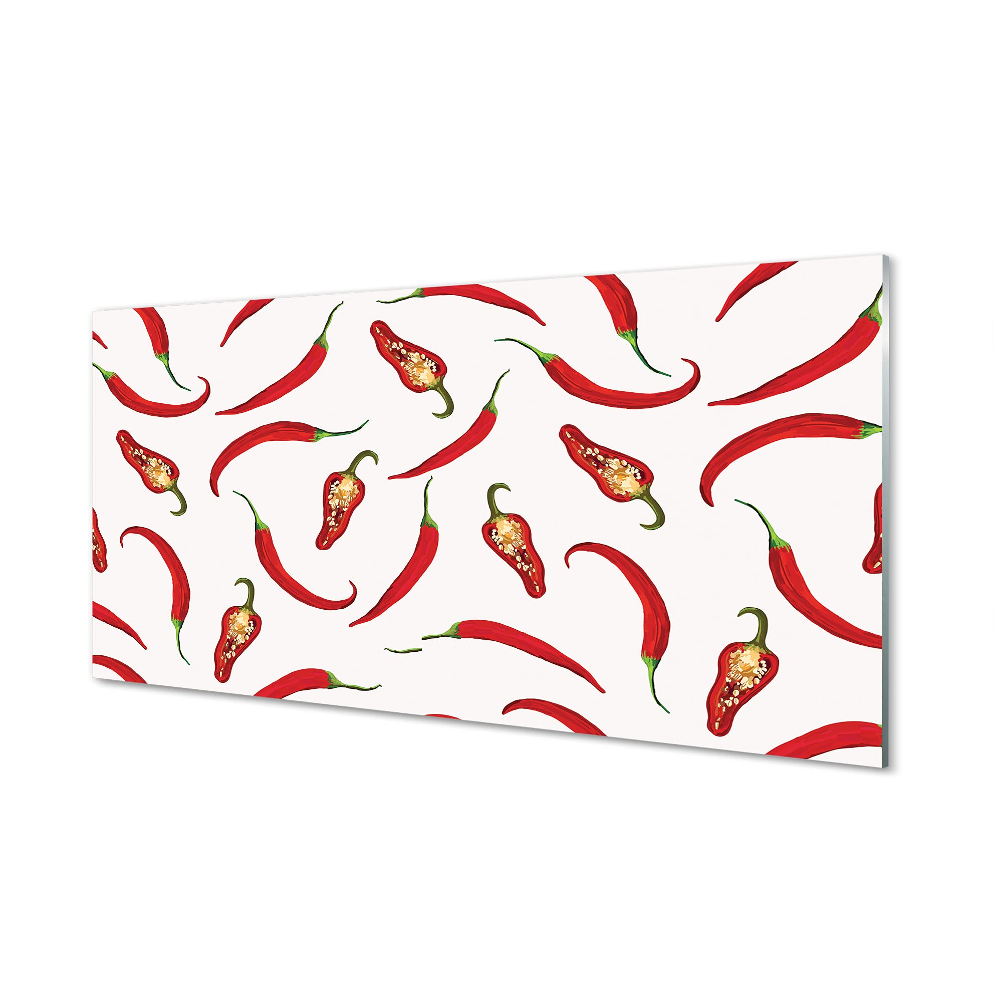 Tulup Panel Vidrio de Cocina 100x50cm Vidriopanel de Pared Protector Pantalla Antisalpicaduras Decoración Verduras - Cuchara Tomate perejil