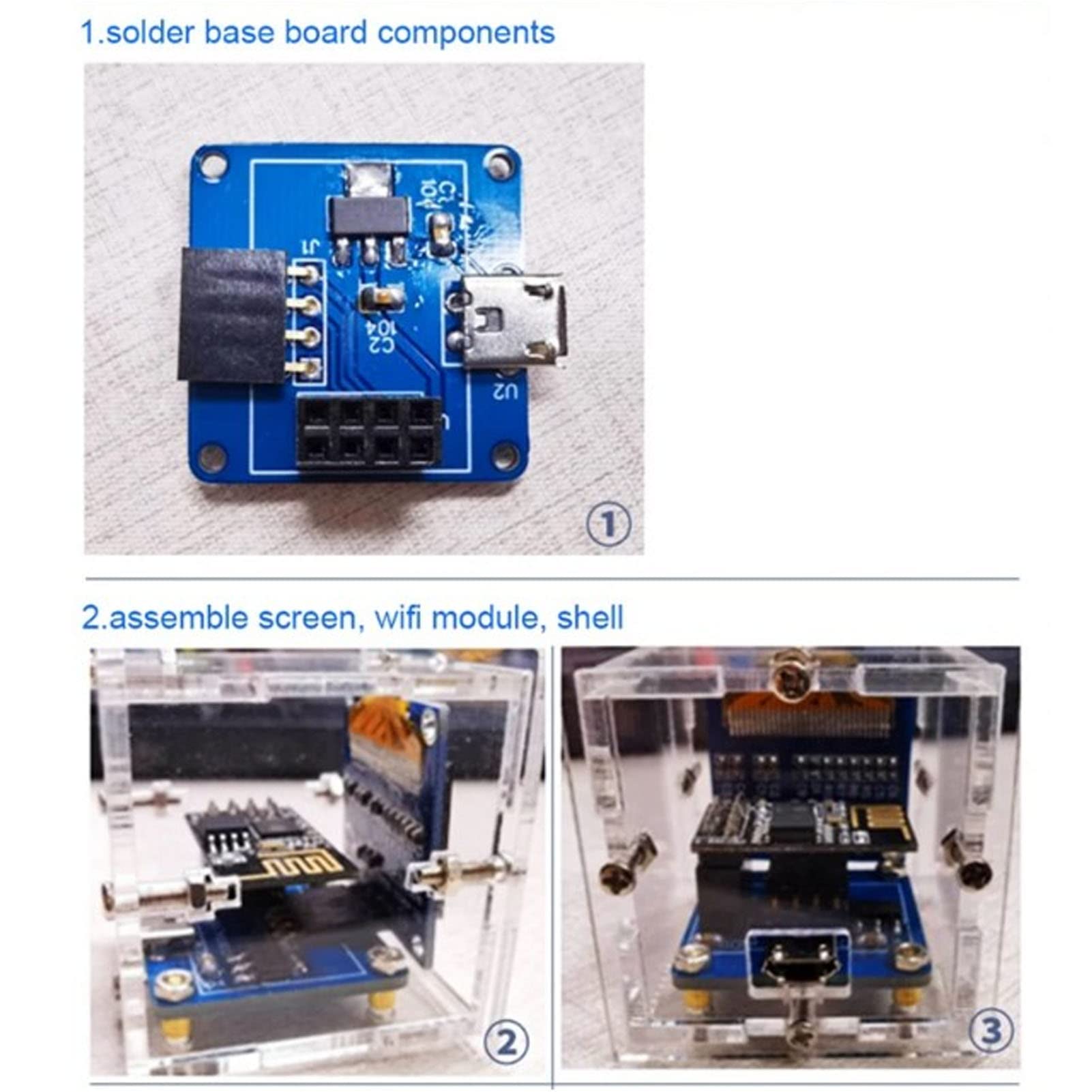 Cyfrowy Elektroniczny Minizegar Zestaw do Samodzielnego Montażu Budzik DIY Zestaw Modułu Rozrządu DIY Zestaw Elektroniki do Projektów Związanych z Nauką i Nauczaniem, Powłoka Akrylowa Organiczna Dioda
