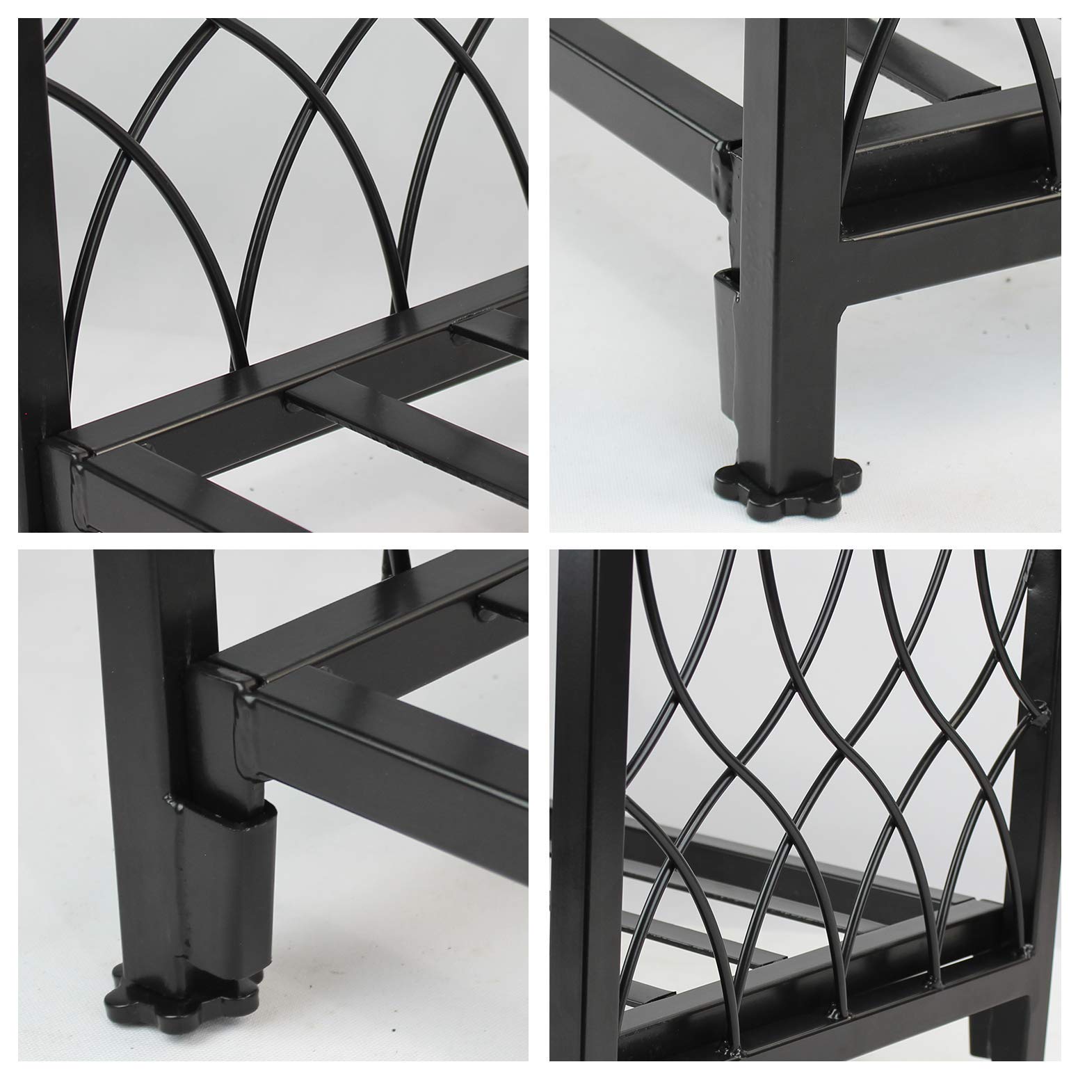 19 Inch Fireplace Log Holder Firewood Rack Indoor Indoor/Outdoor Wood Storage Log Rack