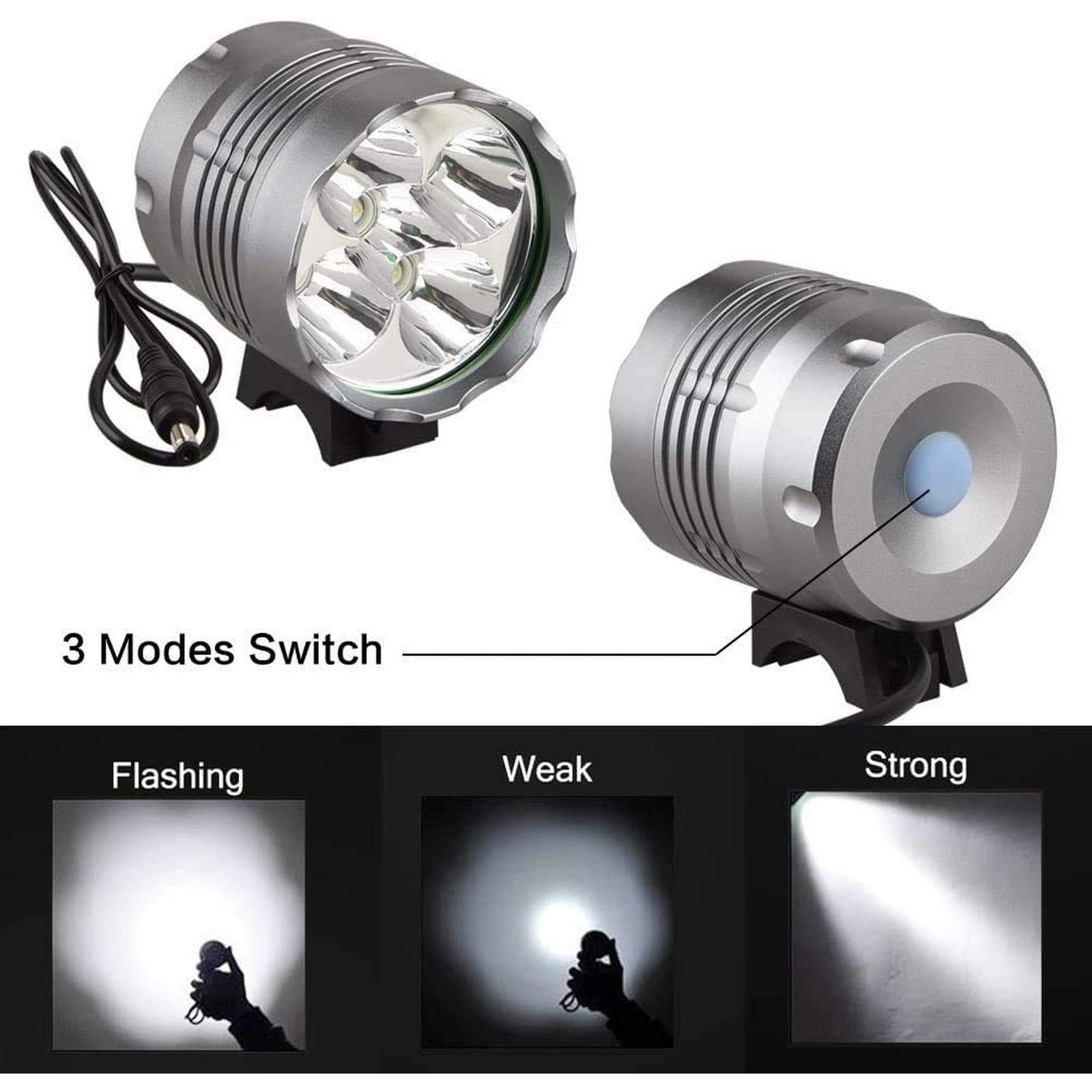 EISTEE Luces de Bicicleta, Luces de Bicicleta, Luces de Bicicleta, luz de Bicicleta 6000 lúmenes 5 Faros de Bicicleta Led Impermeable Frente de montaña