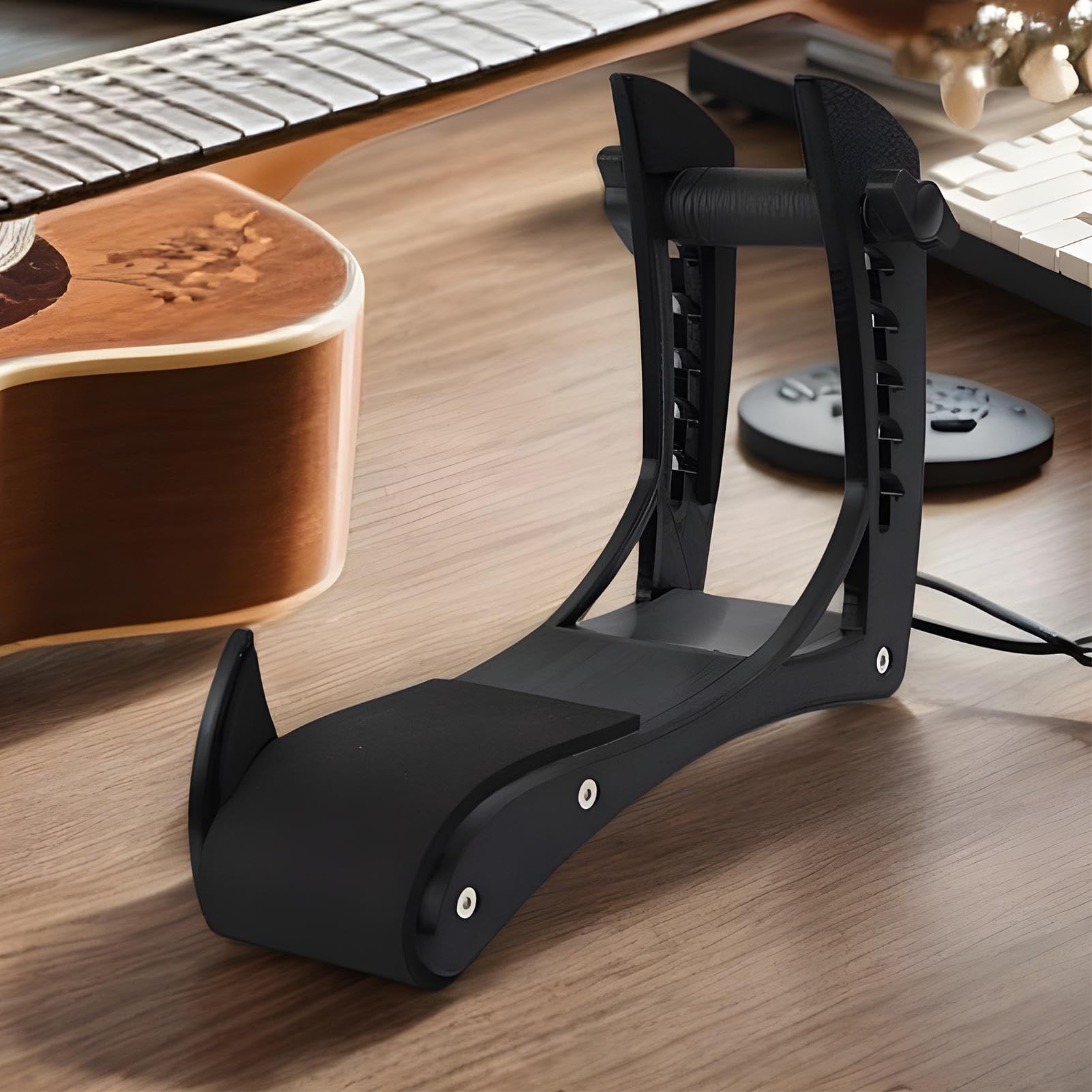 Reposapiés Para Guitarra - Soporte De Pierna Ajustable Para Guitarras Acústicas - Soporte Antirrayaduras Para Práctica de Guitarra Eléctrica, Acústica, Clásica y Bajo