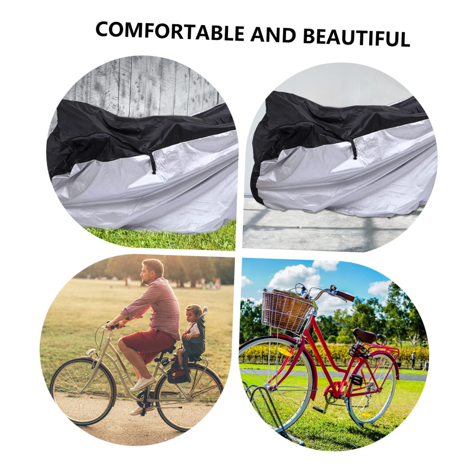 Anneome Wasserdichte Fahrradabdeckung Mit Schlosslöchern Robust Und Schützend Für Outdoor-nutzung Schwarz-silber Gegen Regen Schmutz Und Kratzer Verlängert Die Lebensdauer Ihres