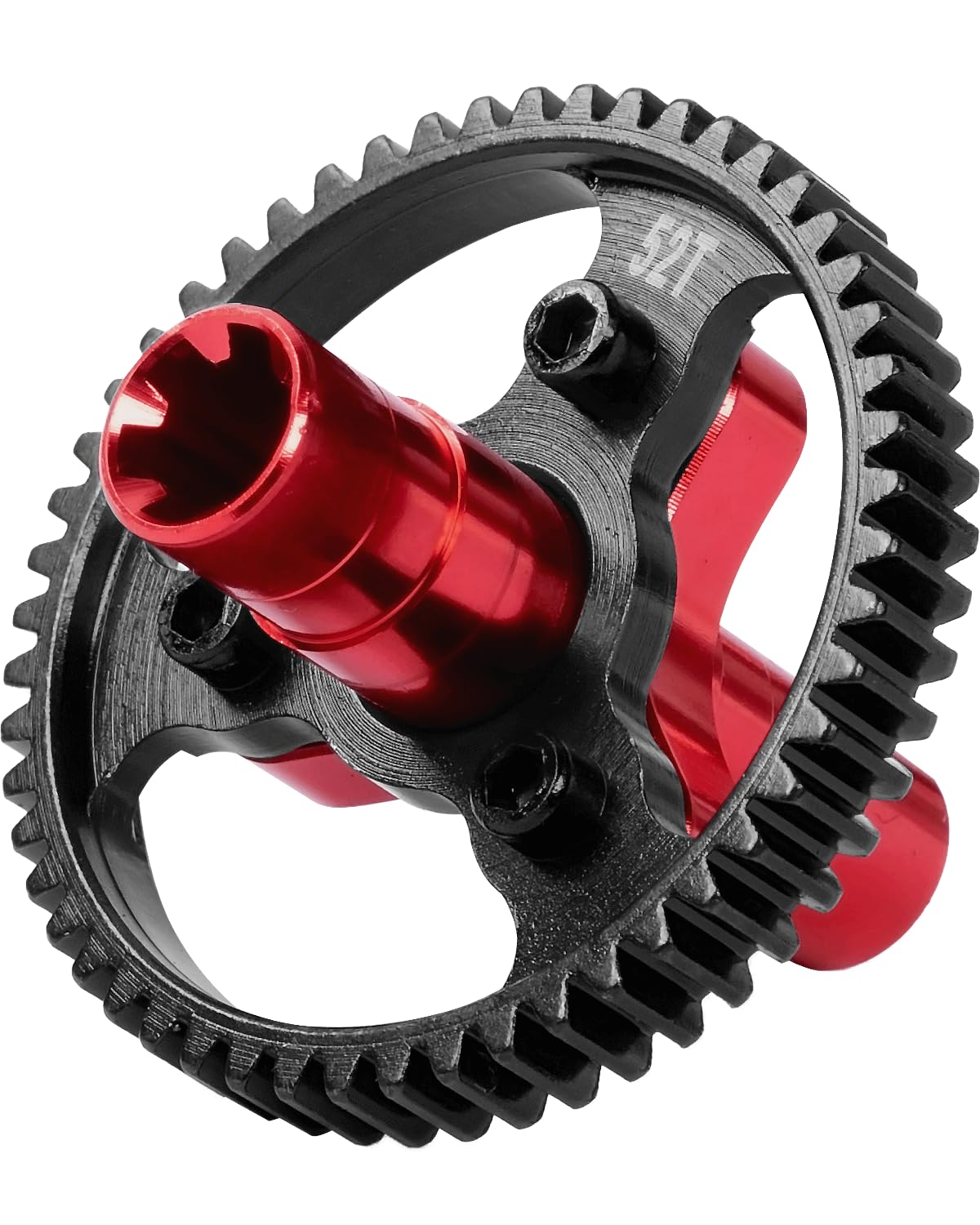 Rcarmumb 52T 0.8Mod Slipper Clutch Upgrades Part for Arrm a 1/10 Big Rock Granite Kraton Outcast Senton Vorteks 1/8 Typhon,45# Steel 52T Slipper Set with Slipper Shaft,Replace #ARA310948,Red