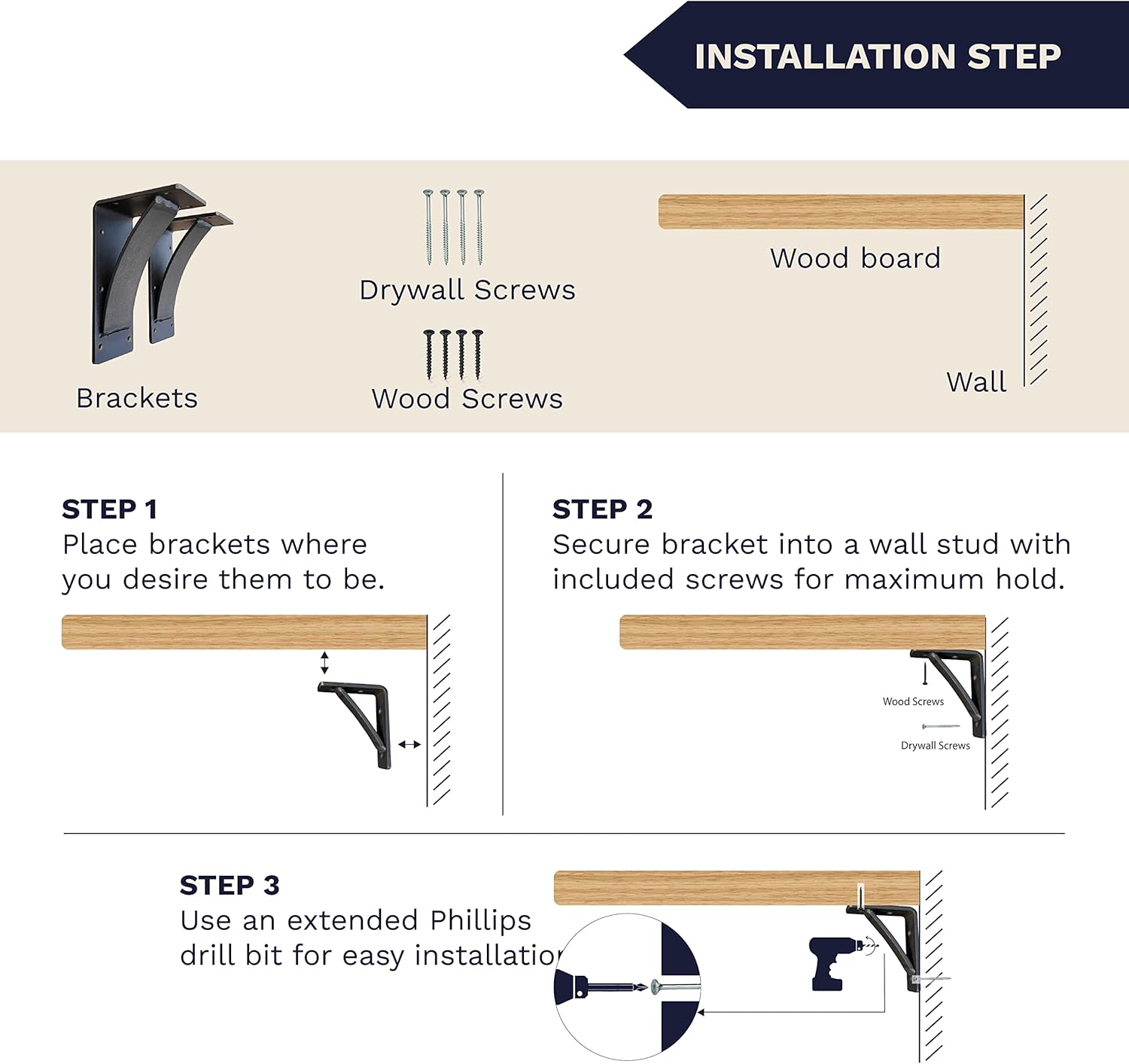 Rustic Red Door Co. Heavy Duty Fireplace Steel Mantel Brackets - Countertop Support Bracket - Hand Welded - Rustic Farmhouse Decor (6"x10"x4", Natural Steel) (Pack of 2)