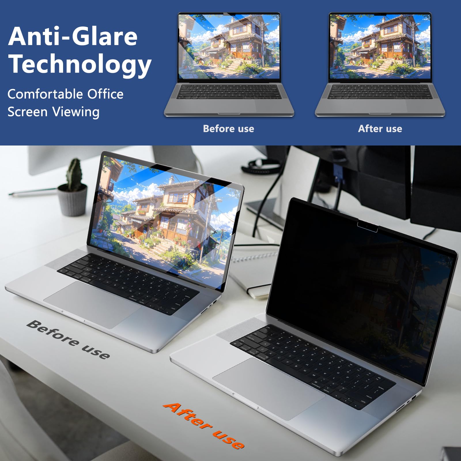 Filtro Privacy Magnético Rimovibile per MacBook Air 15 Pollici (2023-2026, M2/M3/M4/M5), Anti-Riflesso e Pellicola Privacy Luce Blu UV, Protezione Antispionaggio per MacBook Air 15"