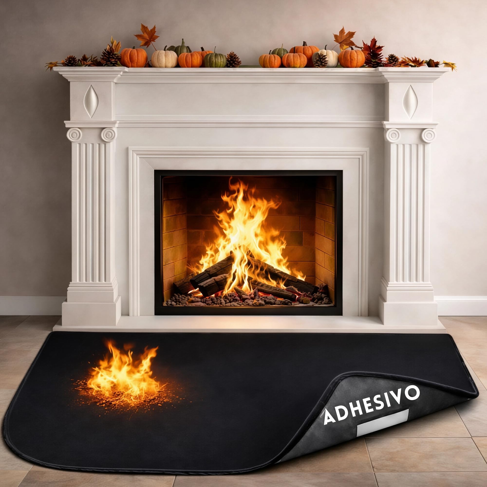 Alfombra Ignifuga para Chimenea de Tamaño Estándar 100 x 60 cm | Salvachispas Chimenea y Protector Suelo Chimenea | Alfombra Chimenea | Protector Chimenea | Antichispas para Chimenea